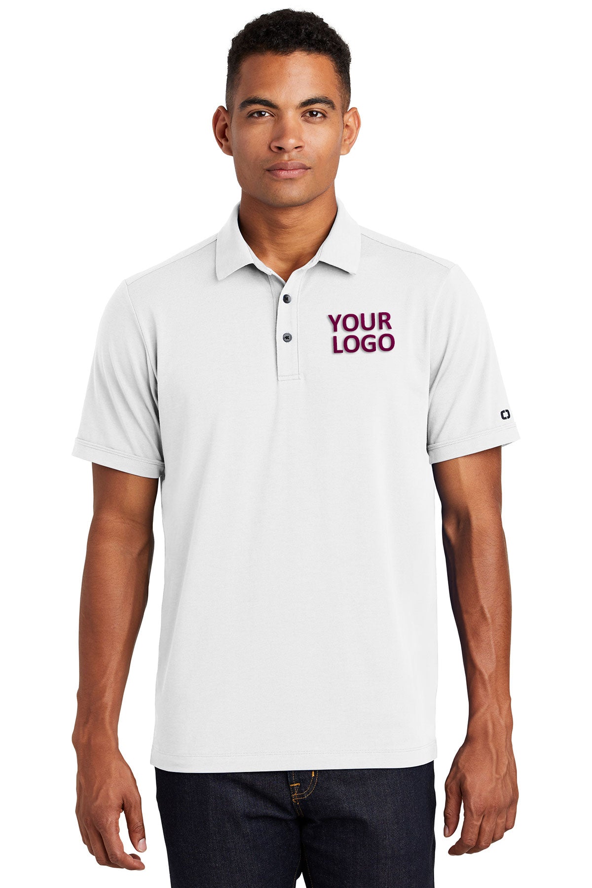 OGIO Bright White OG138 embroidered polo shirts custom