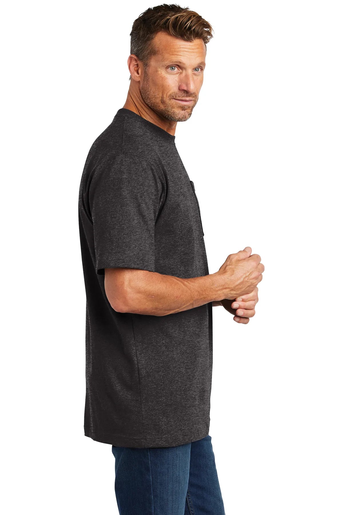Branded Carhartt Workwear Pocket Short Sleeve T-Shirt Carbon