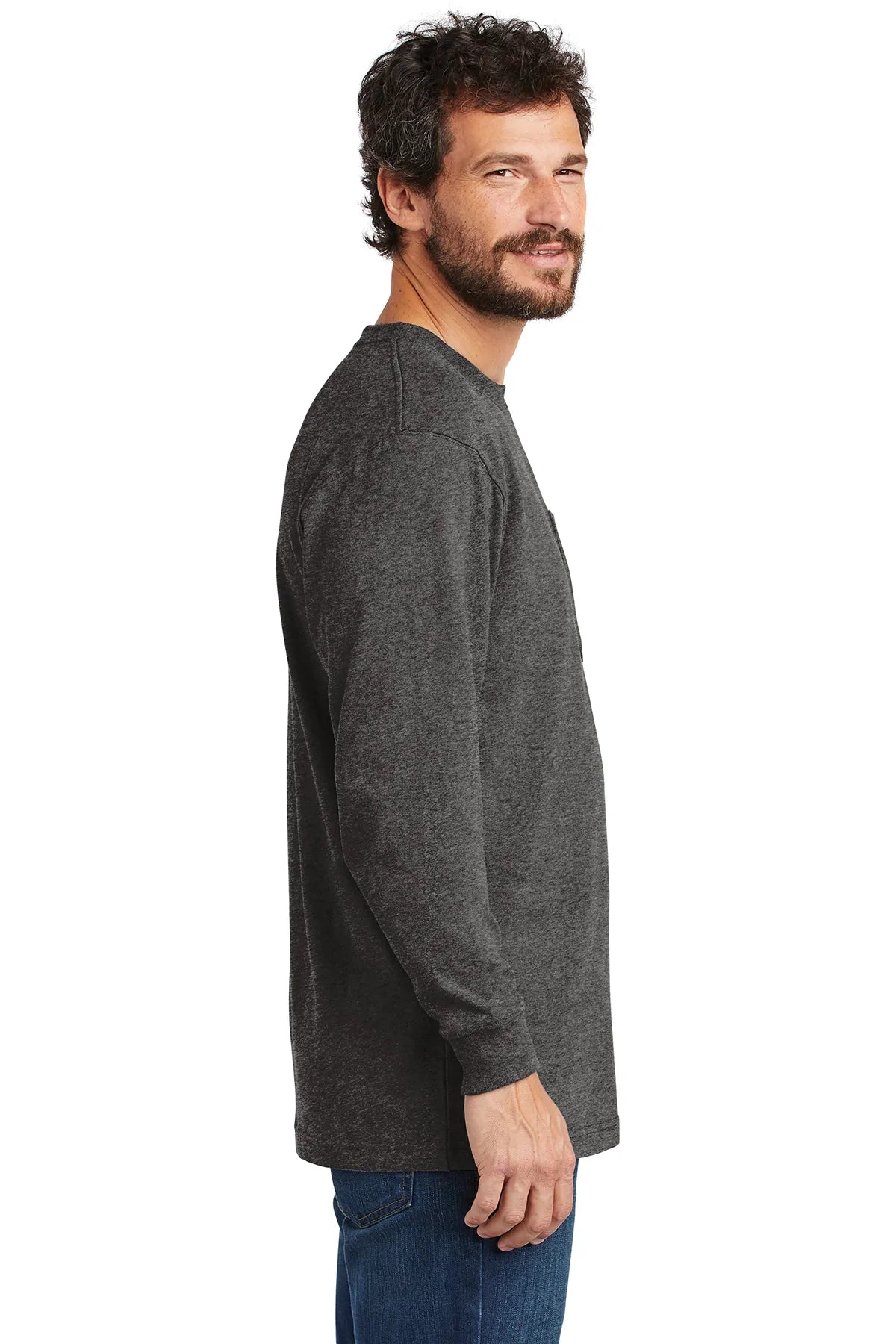 carhartt workwear pocket long sleeve t-shirt ctk126 carbon heather