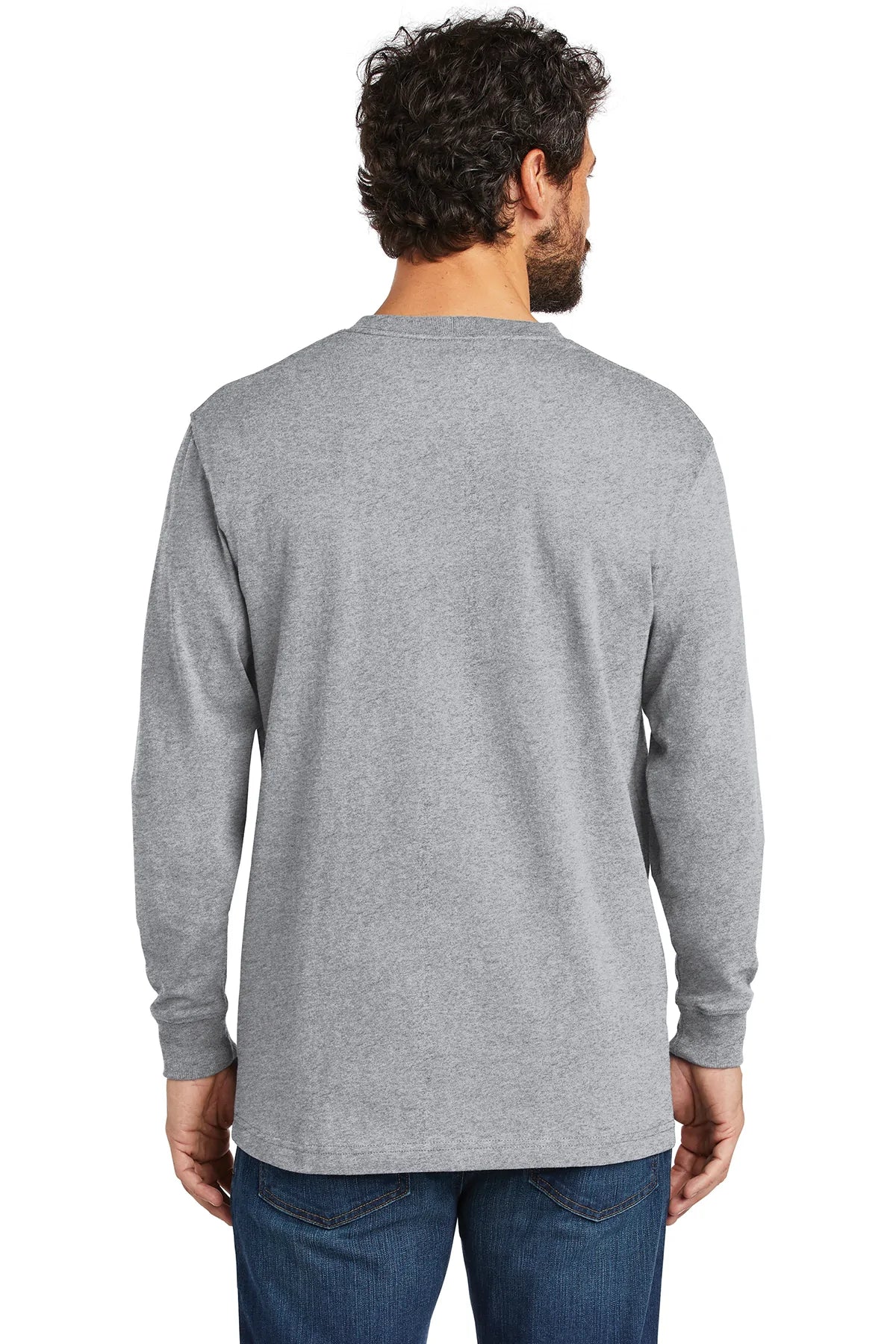 carhartt workwear pocket long sleeve t-shirt ctk126 heather grey