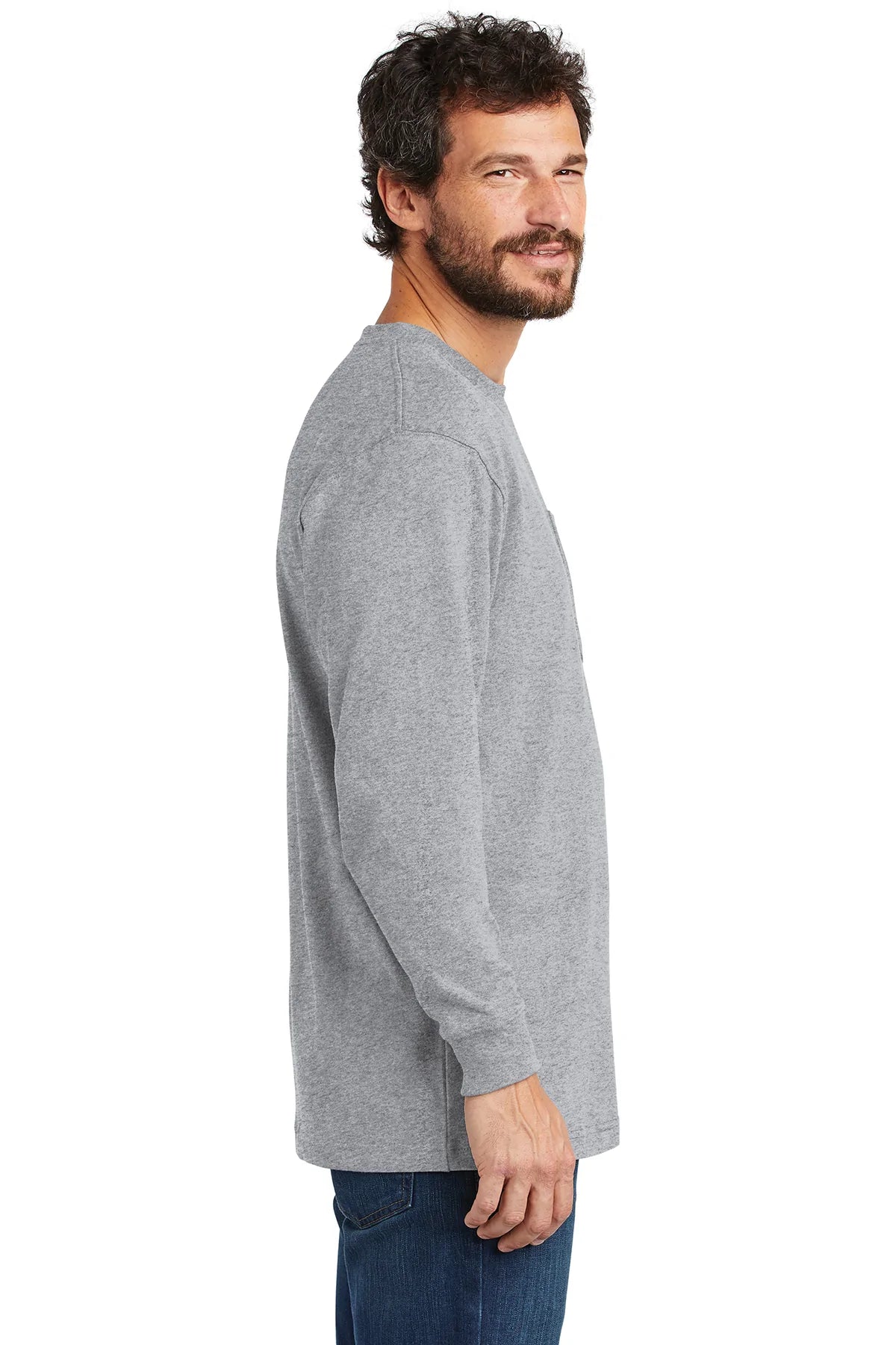 carhartt workwear pocket long sleeve t-shirt ctk126 heather grey