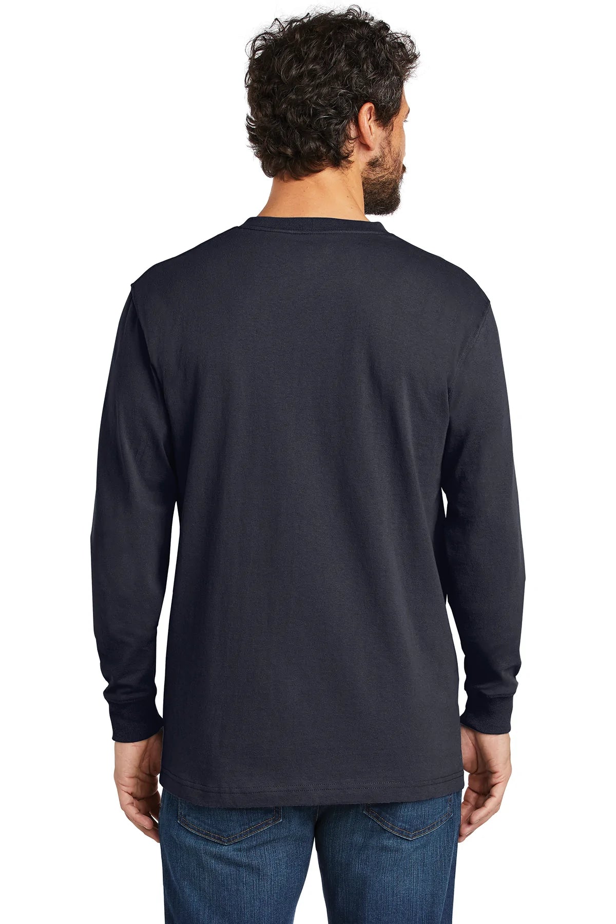 carhartt workwear pocket long sleeve t-shirt ctk126 navy