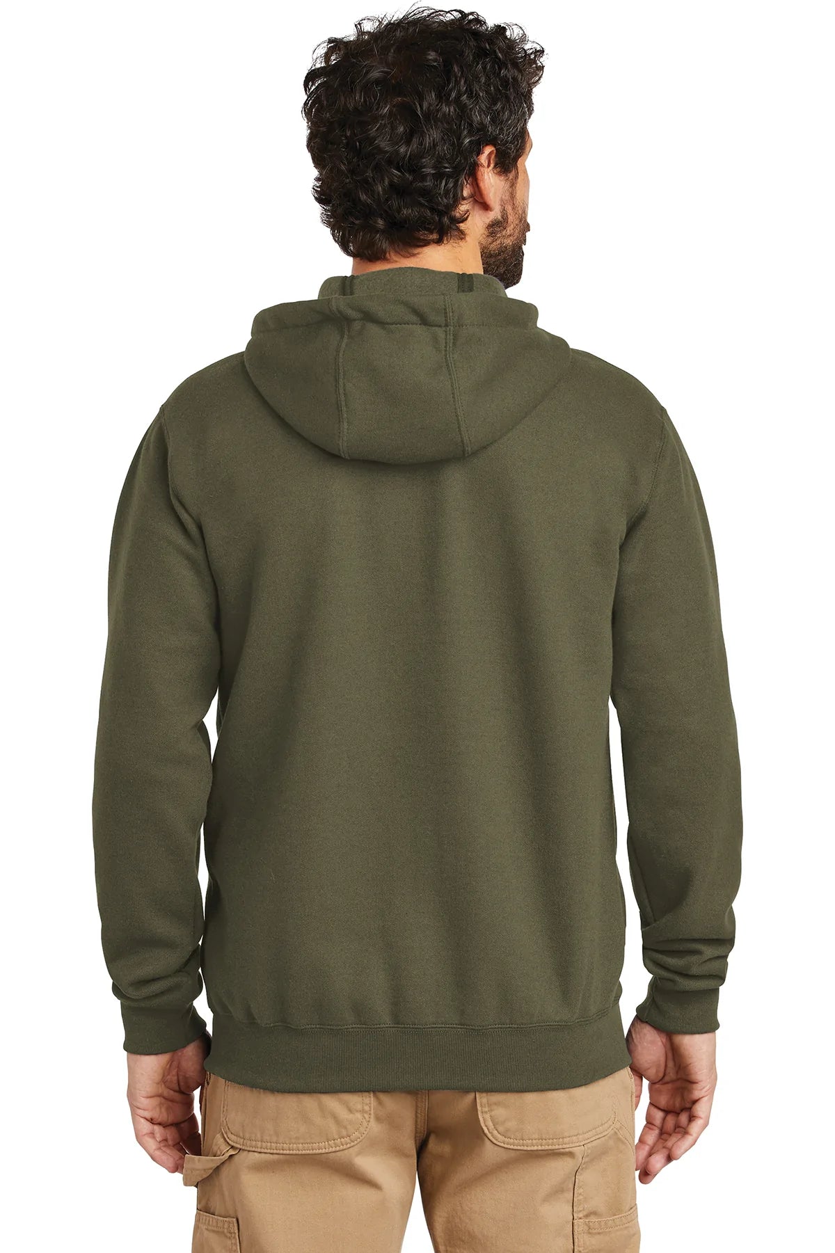 Branded Carhartt Midweight Hooded Moss Zip-Front Sweatshirt