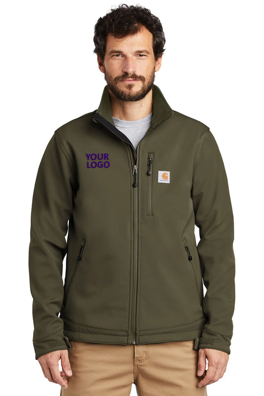 Branded Carhartt Crowley Soft Shell Jacket Charcoal