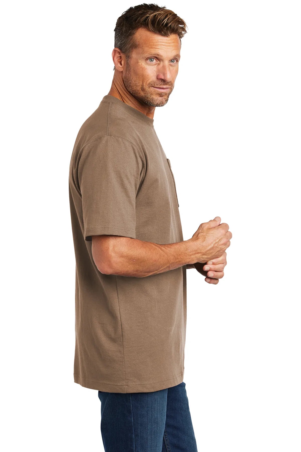carhartt tall workwear pocket short sleeve t-shirt cttk87 desert