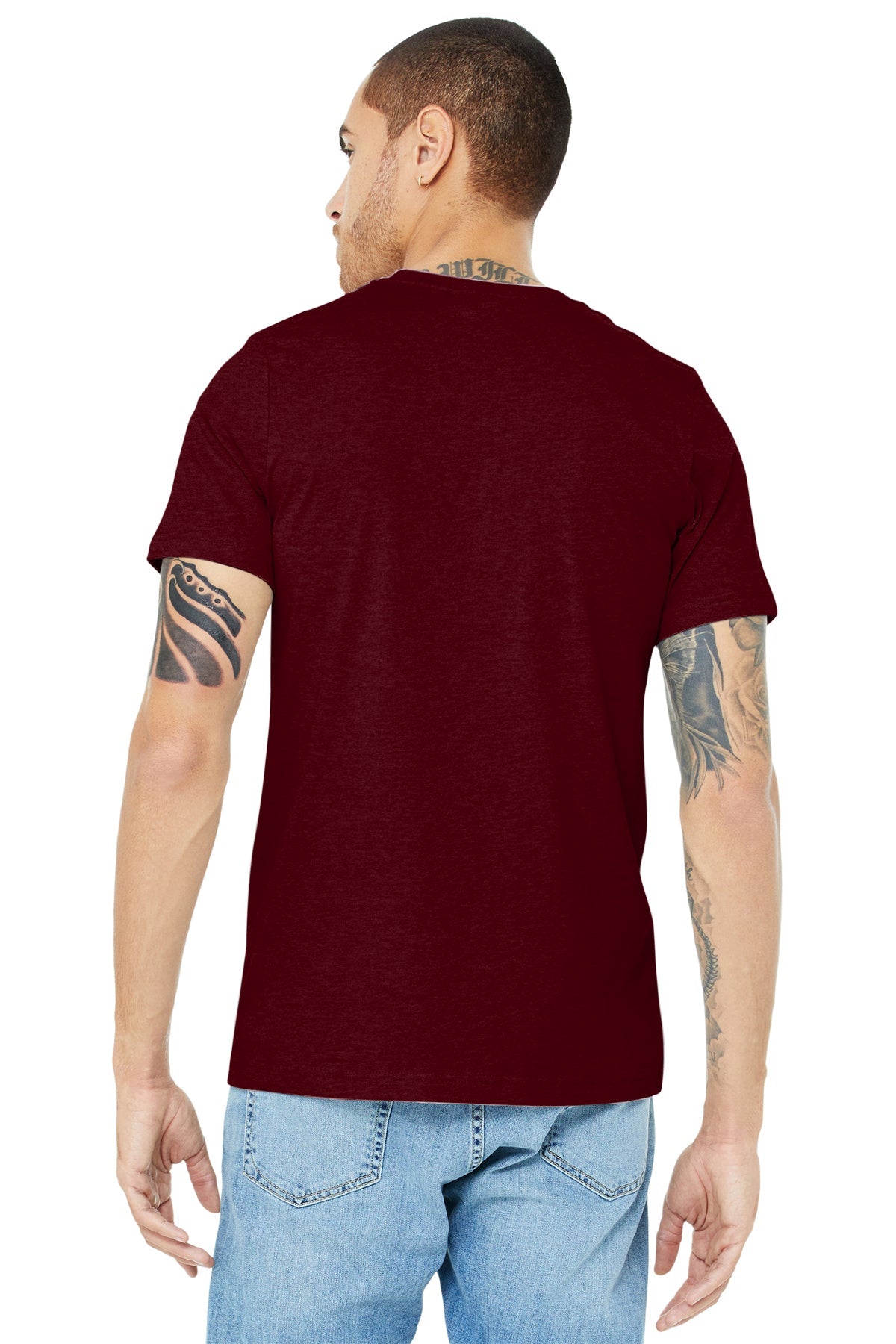 bella + canvas unisex jersey short sleeve t-shirt 3001c heather cardinal