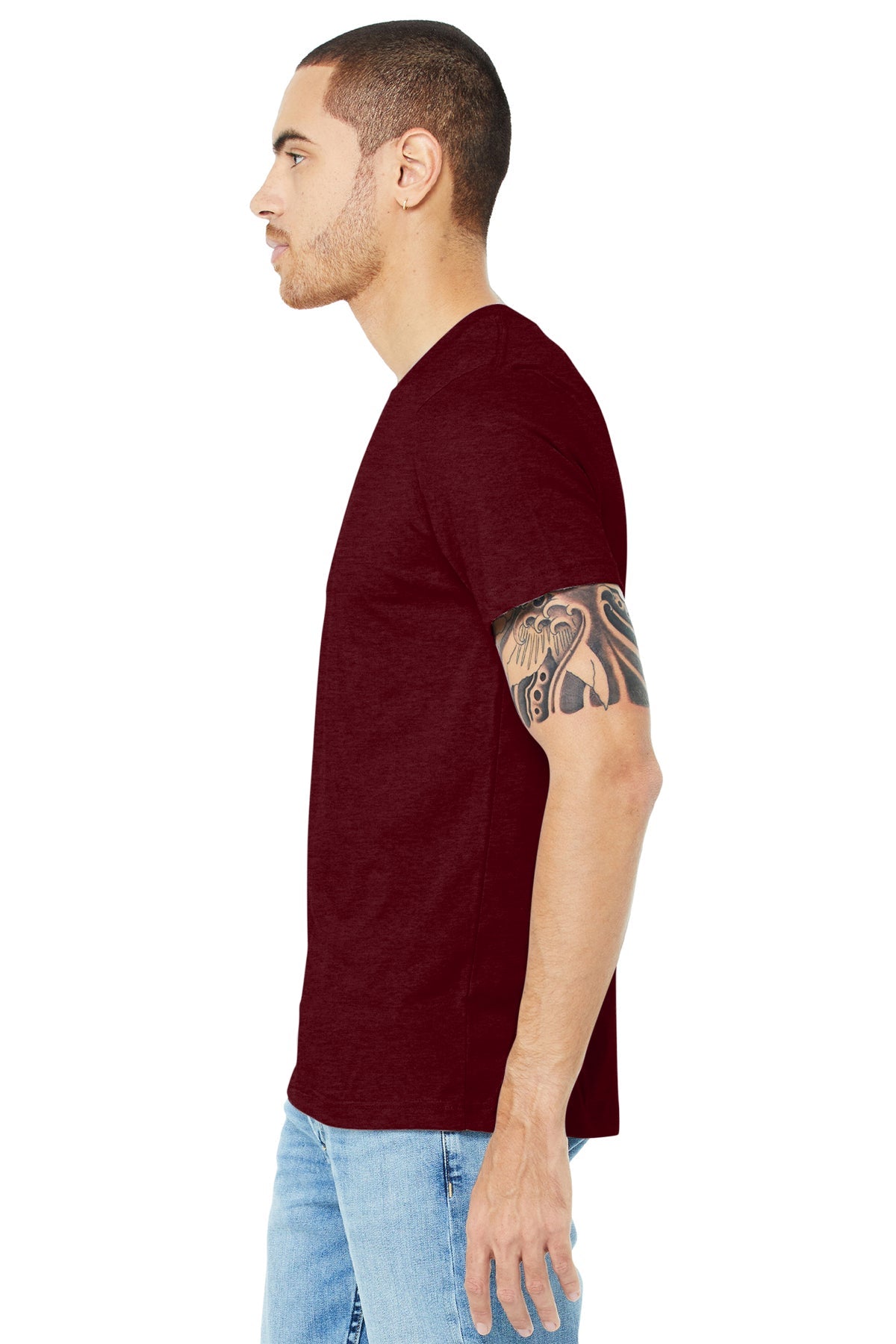 bella + canvas unisex jersey short sleeve t-shirt 3001c heather cardinal