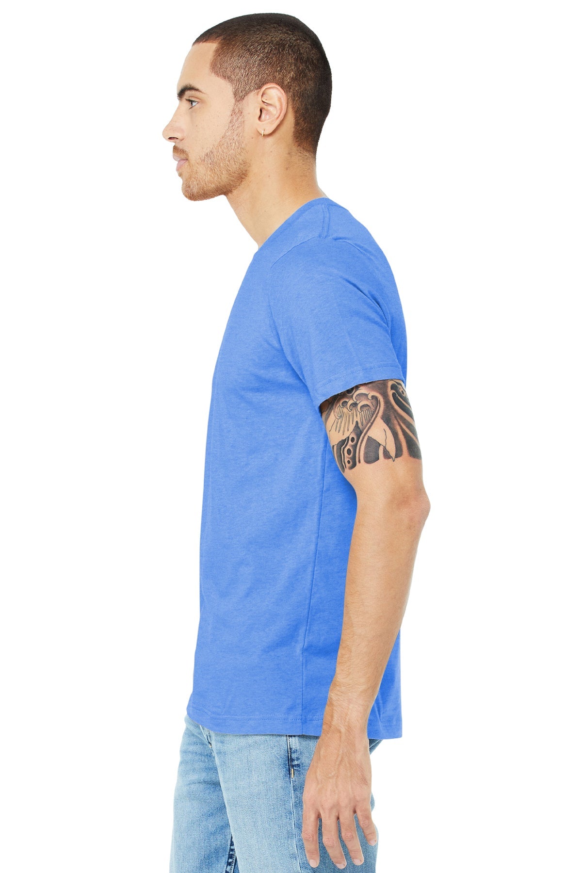 bella + canvas unisex jersey short sleeve t-shirt 3001c hthr colum blue