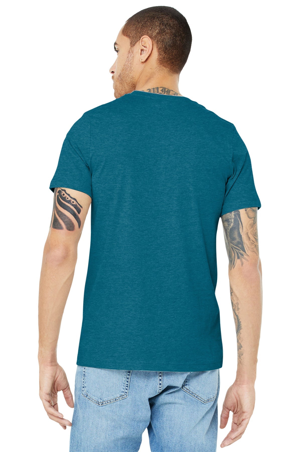bella + canvas unisex jersey short sleeve t-shirt 3001c heathr deep teal