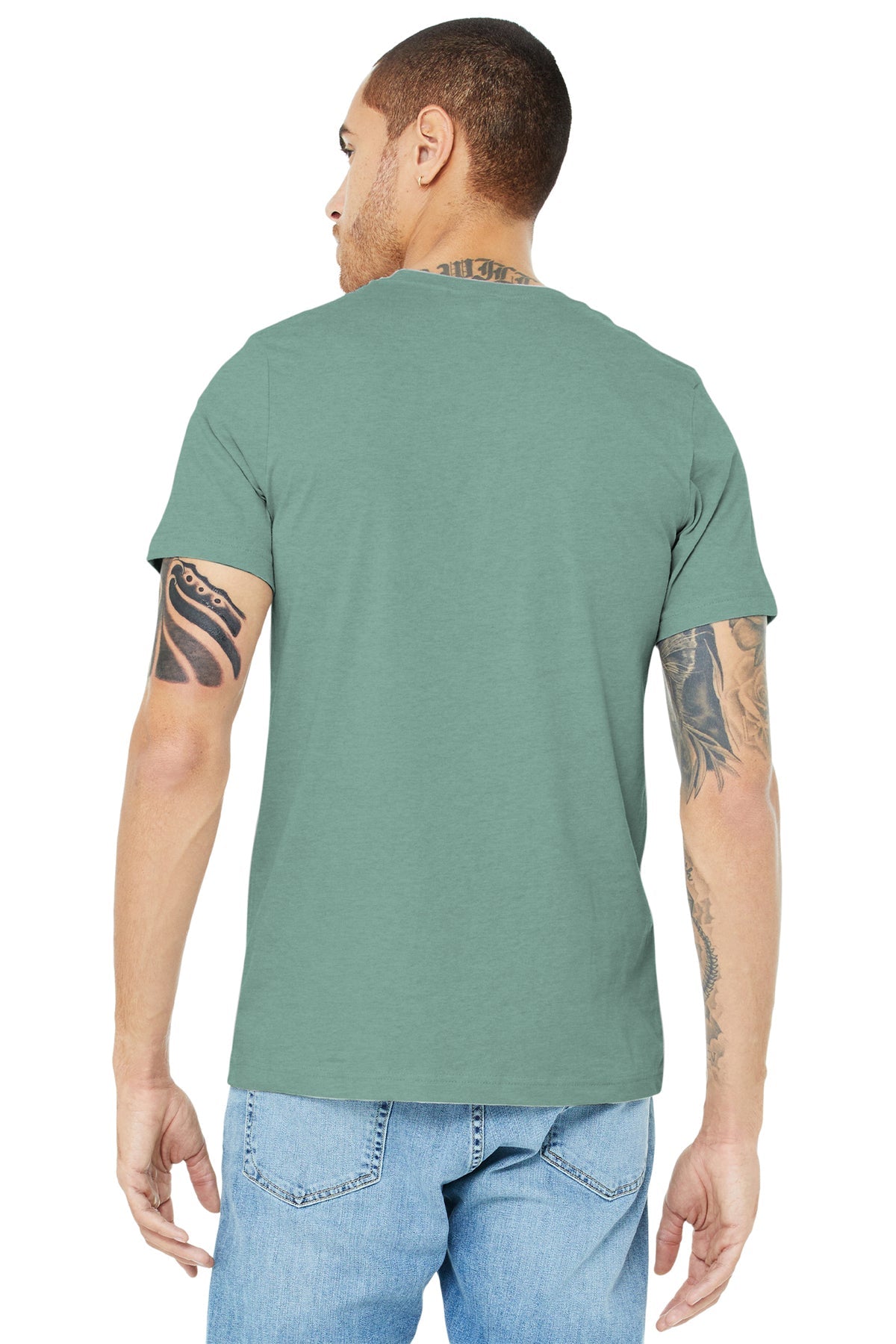 bella + canvas unisex jersey short sleeve t-shirt 3001c hthr dusty blue