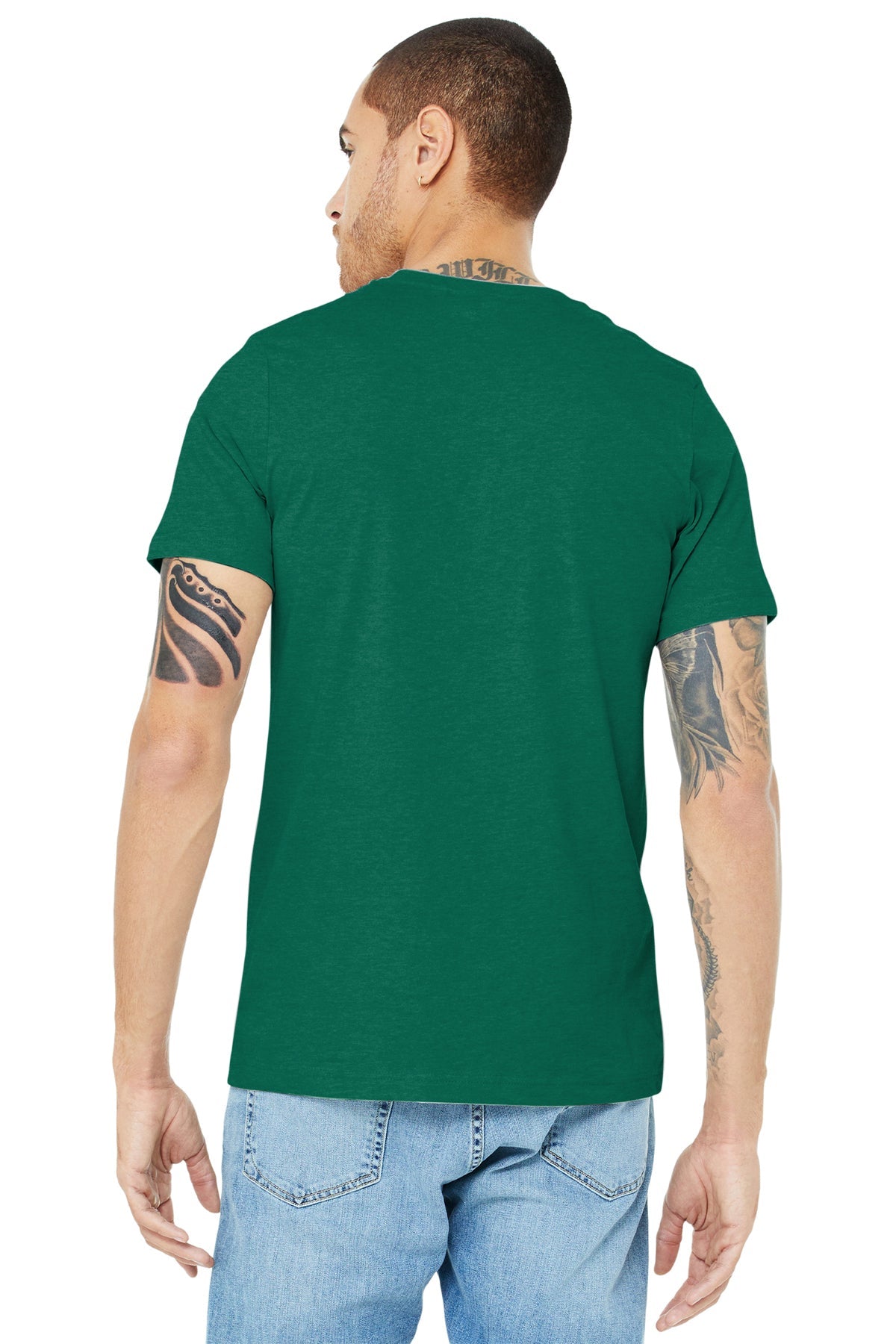 bella + canvas unisex jersey short sleeve t-shirt 3001c hthr grass green