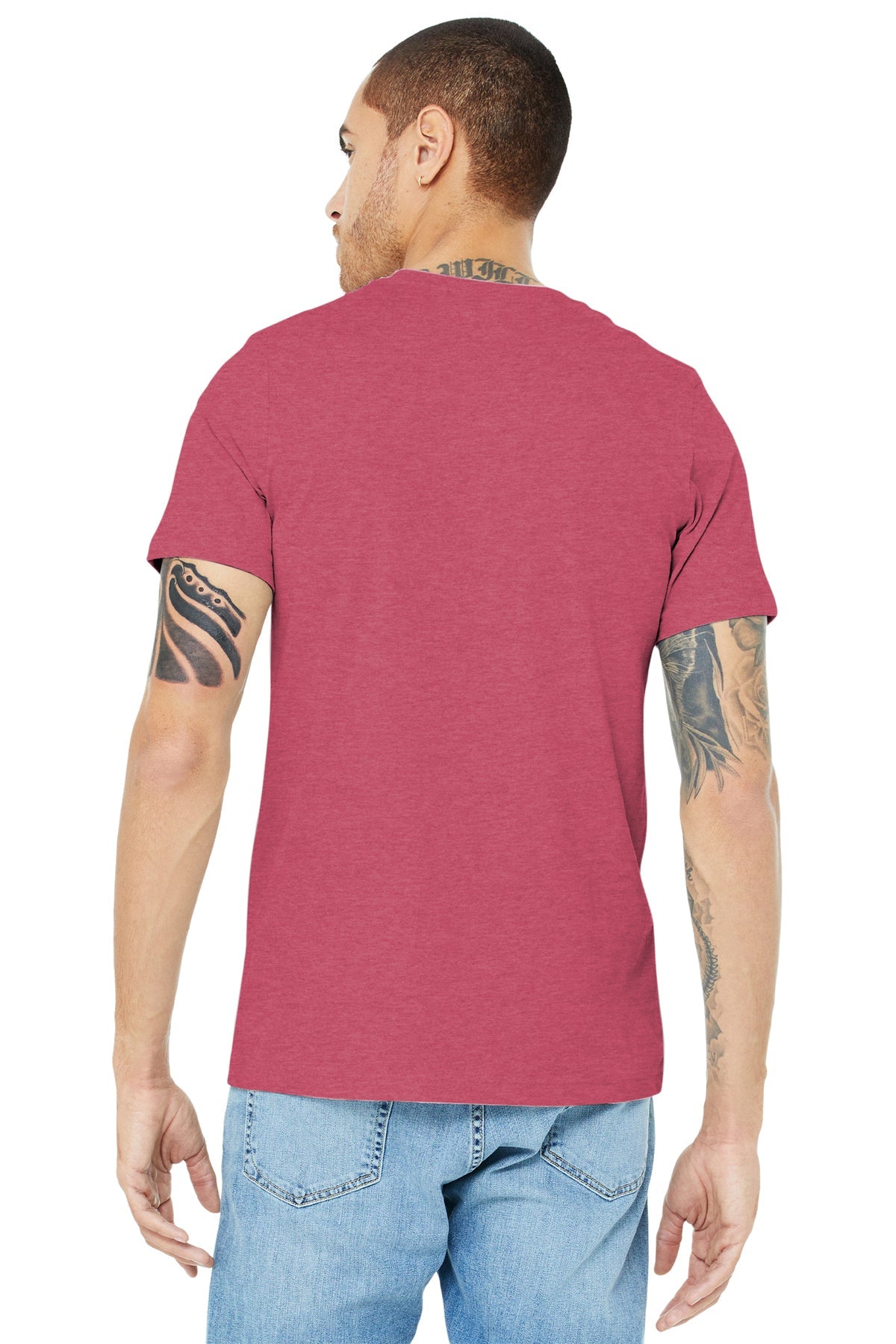 bella + canvas unisex jersey short sleeve t-shirt 3001c hthr raspberry