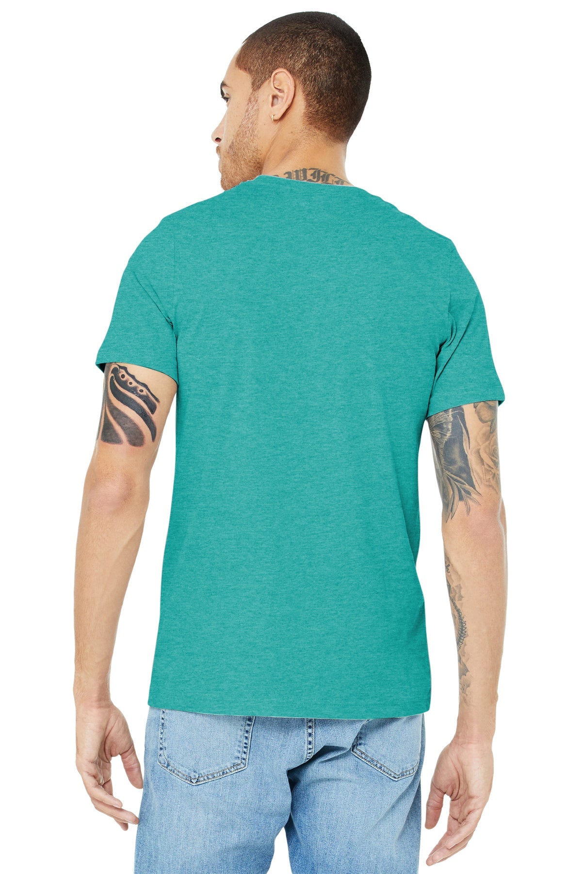 bella + canvas unisex jersey short sleeve t-shirt 3001c heather sea grn