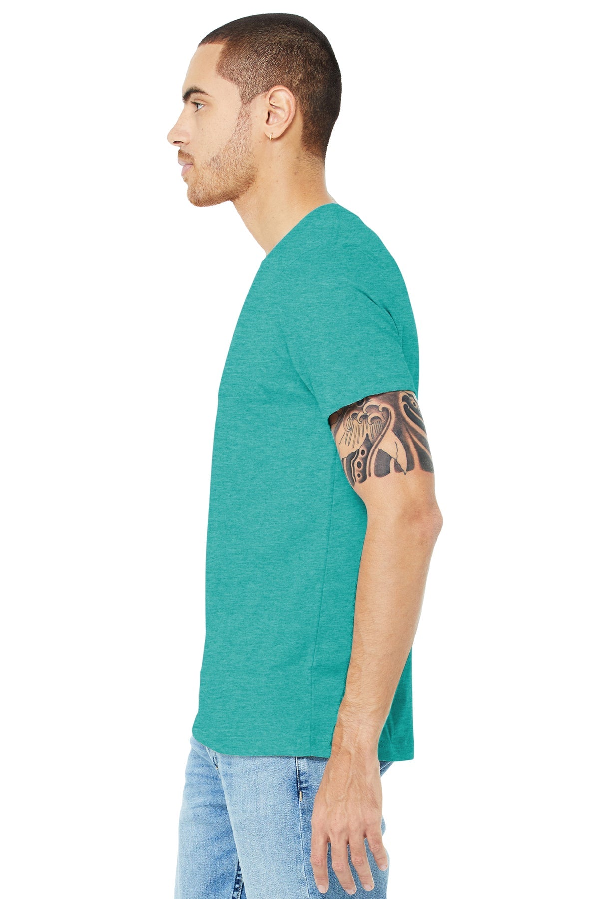 bella + canvas unisex jersey short sleeve t-shirt 3001c heather sea grn