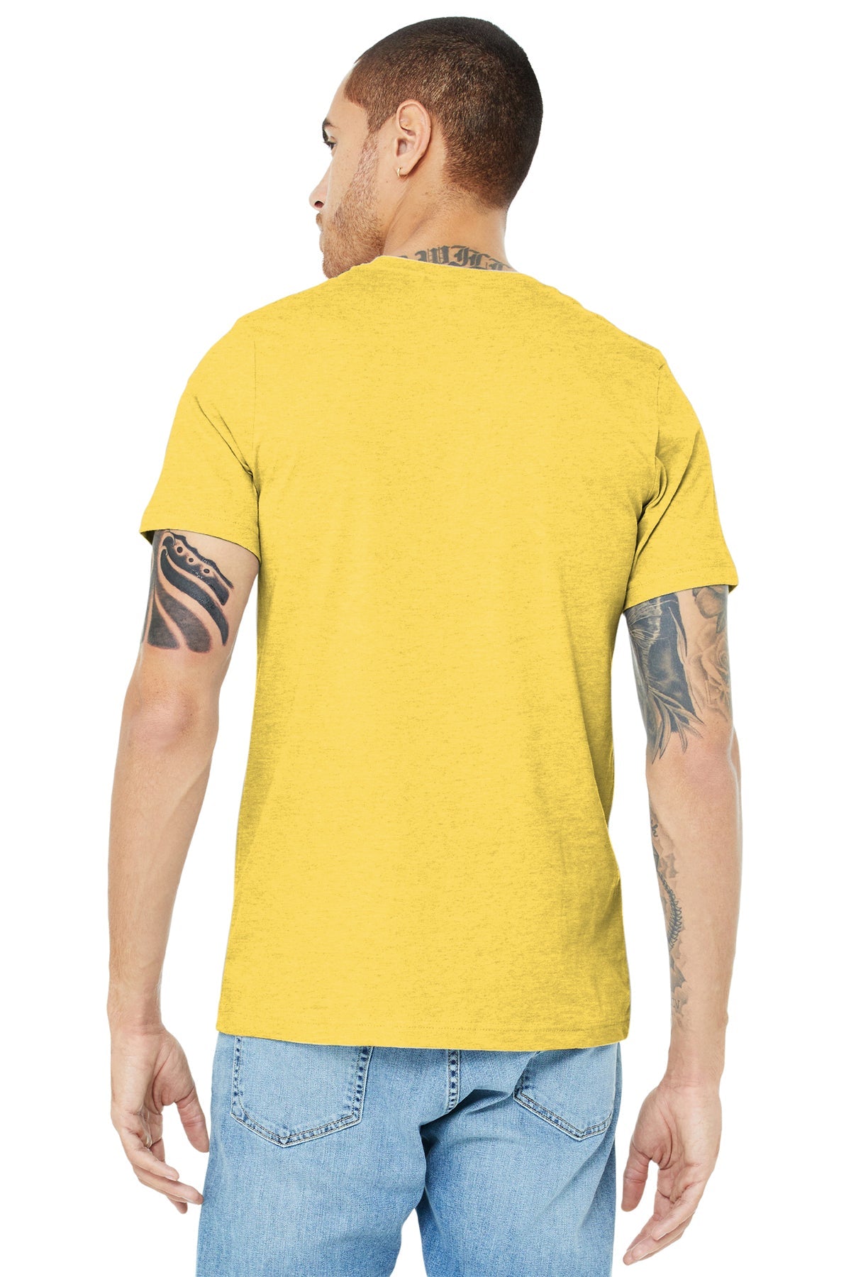 bella + canvas unisex jersey short sleeve t-shirt 3001c hthr yellow gold