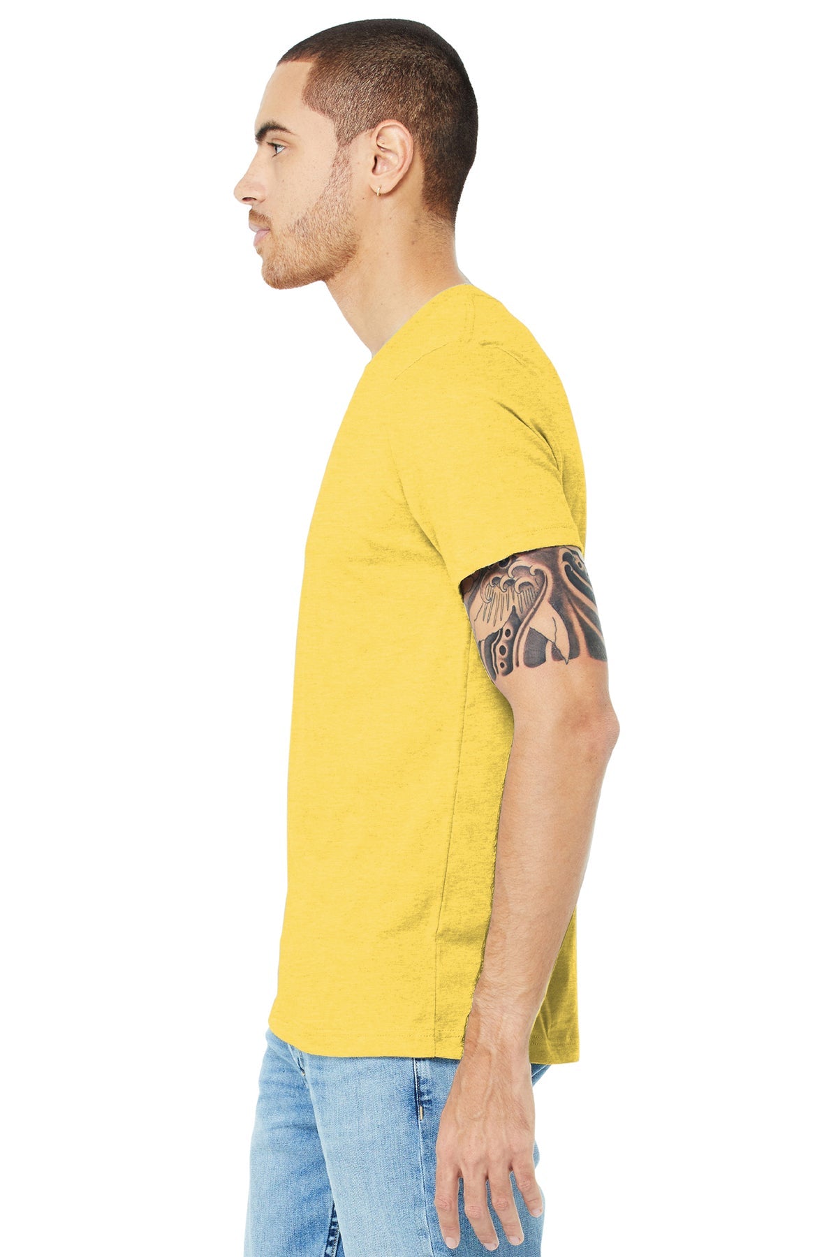 bella + canvas unisex jersey short sleeve t-shirt 3001c hthr yellow gold