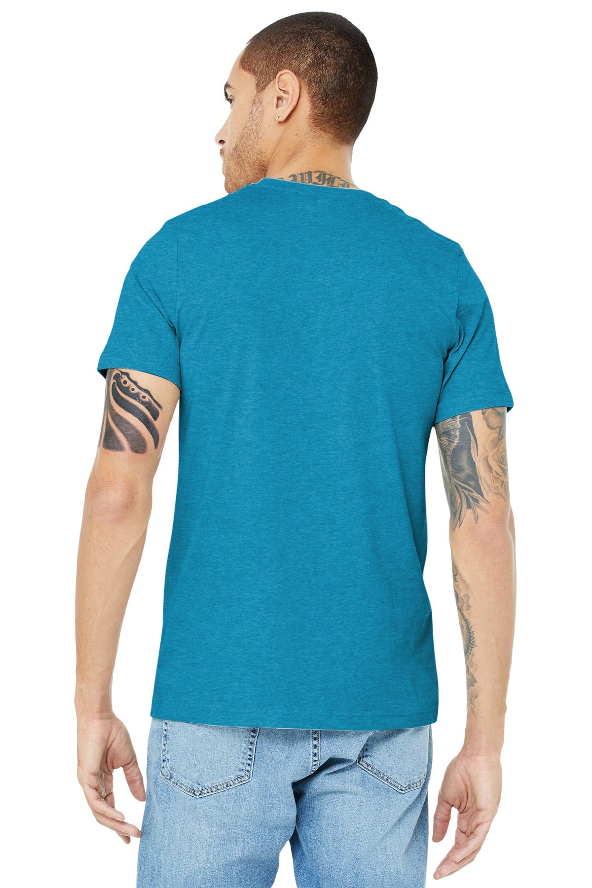 bella + canvas unisex jersey short sleeve t-shirt 3001c heather aqua
