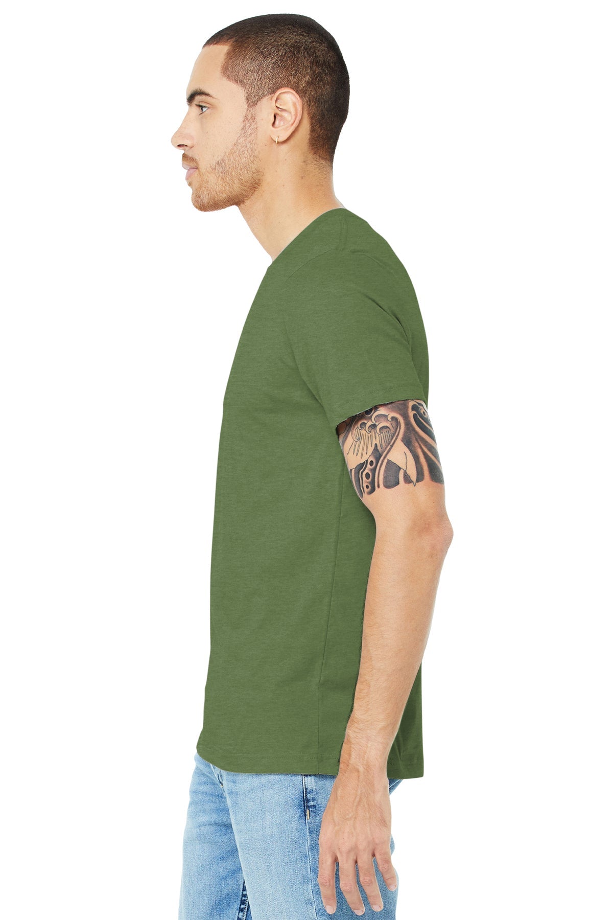 bella + canvas unisex jersey short sleeve t-shirt 3001c heather green