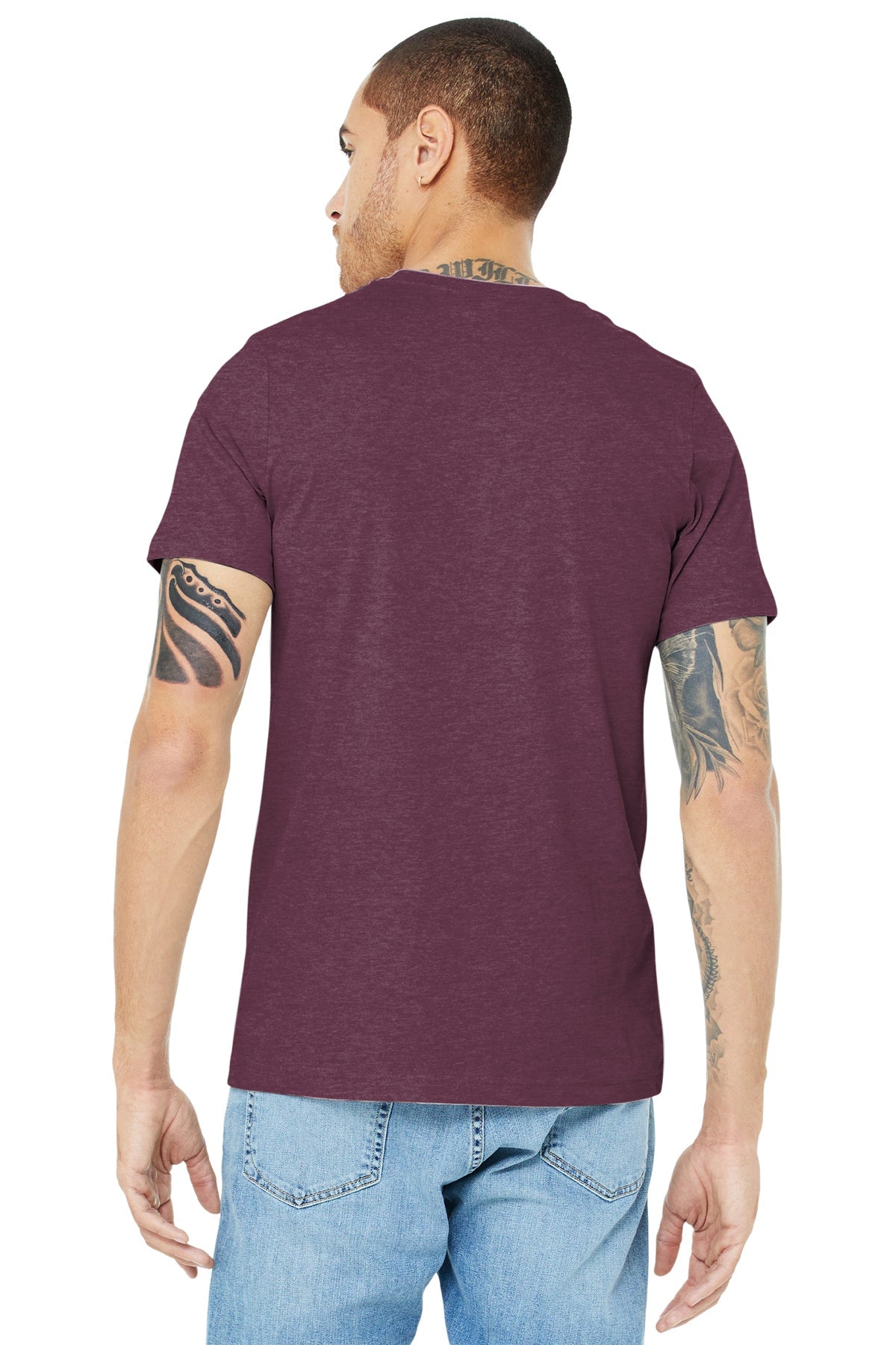 bella + canvas unisex jersey short sleeve t-shirt 3001c heather maroon