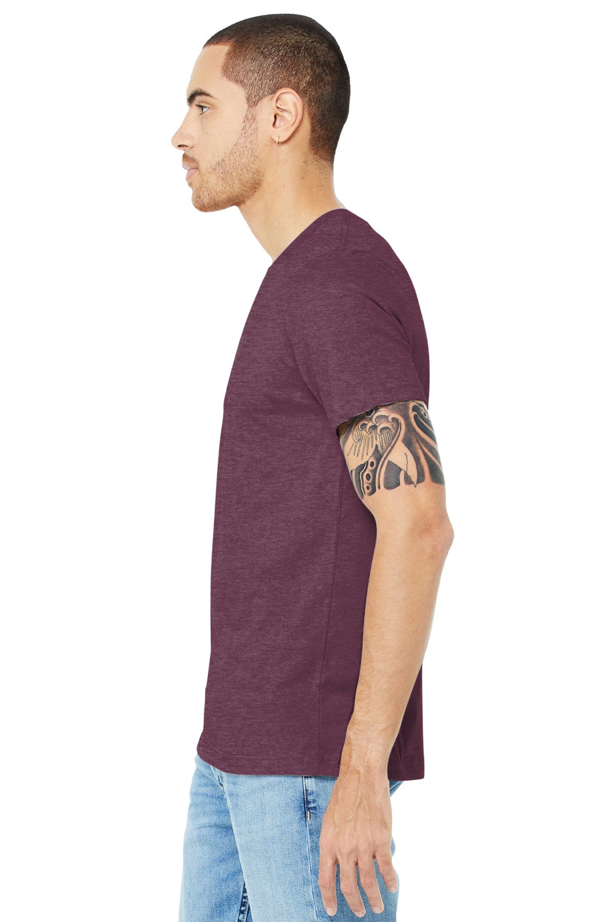 bella + canvas unisex jersey short sleeve t-shirt 3001c heather maroon