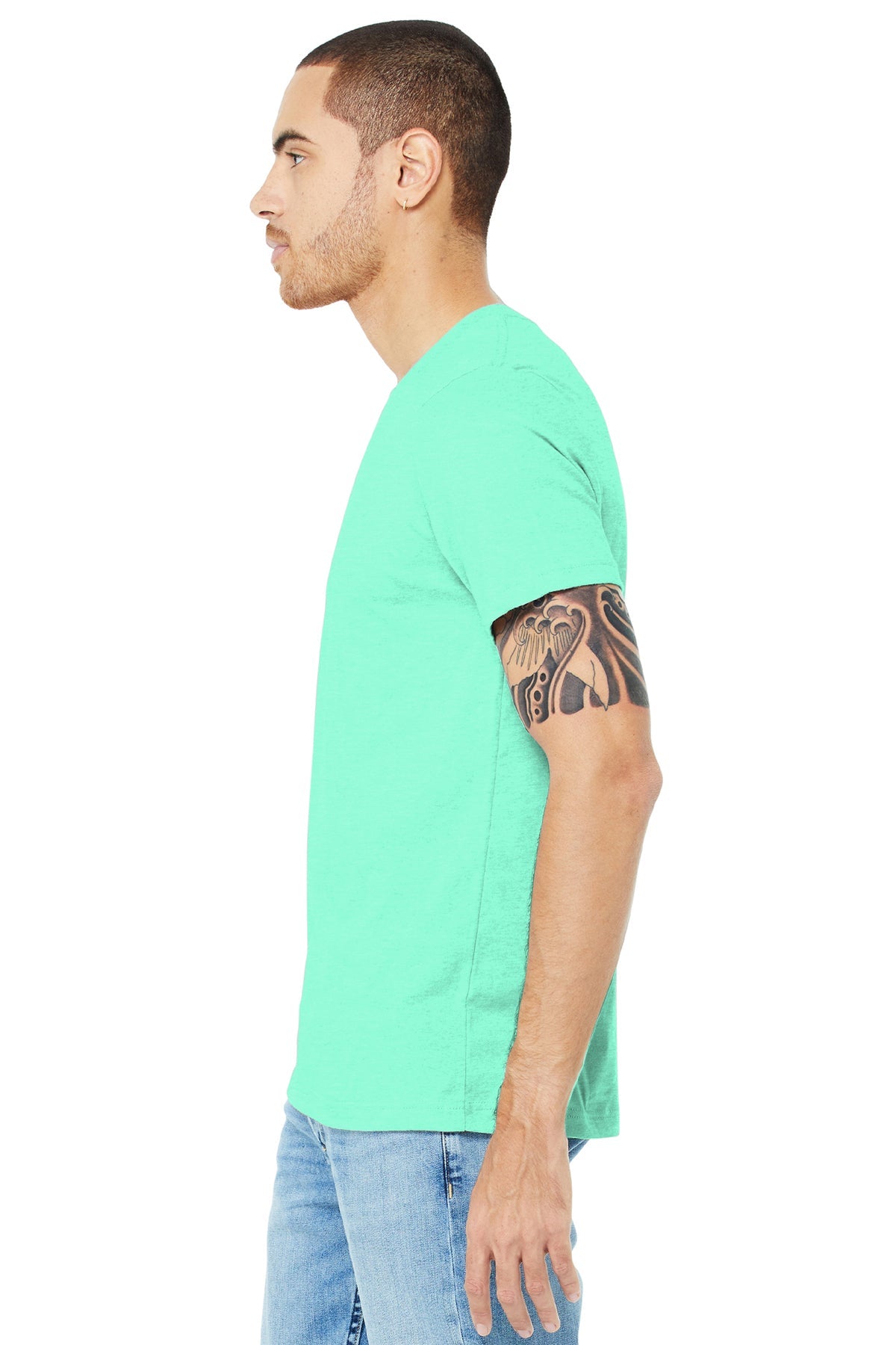 bella + canvas unisex jersey short sleeve t-shirt 3001c heather mint