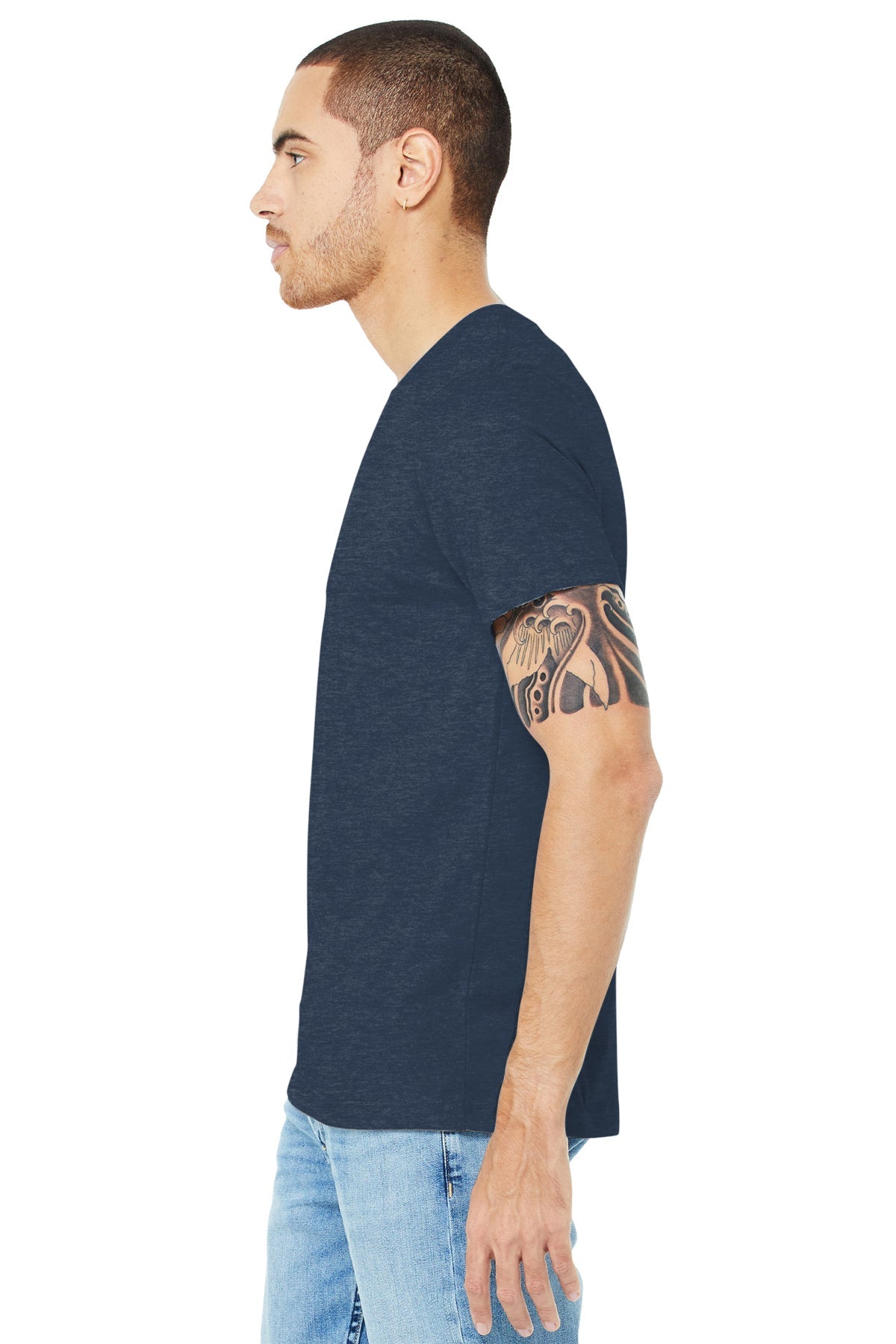 bella + canvas unisex jersey short sleeve t-shirt 3001c heather navy