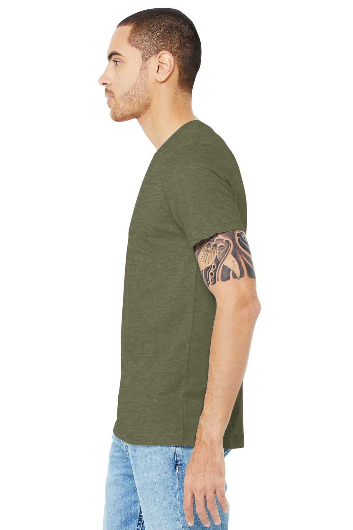 bella + canvas unisex jersey short sleeve t-shirt 3001c heather olive