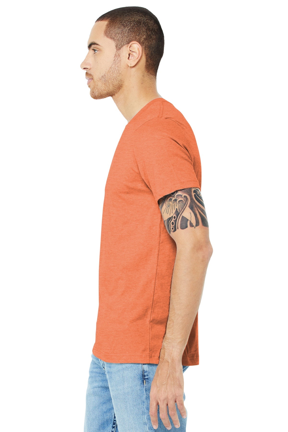 bella + canvas unisex jersey short sleeve t-shirt 3001c heather orange