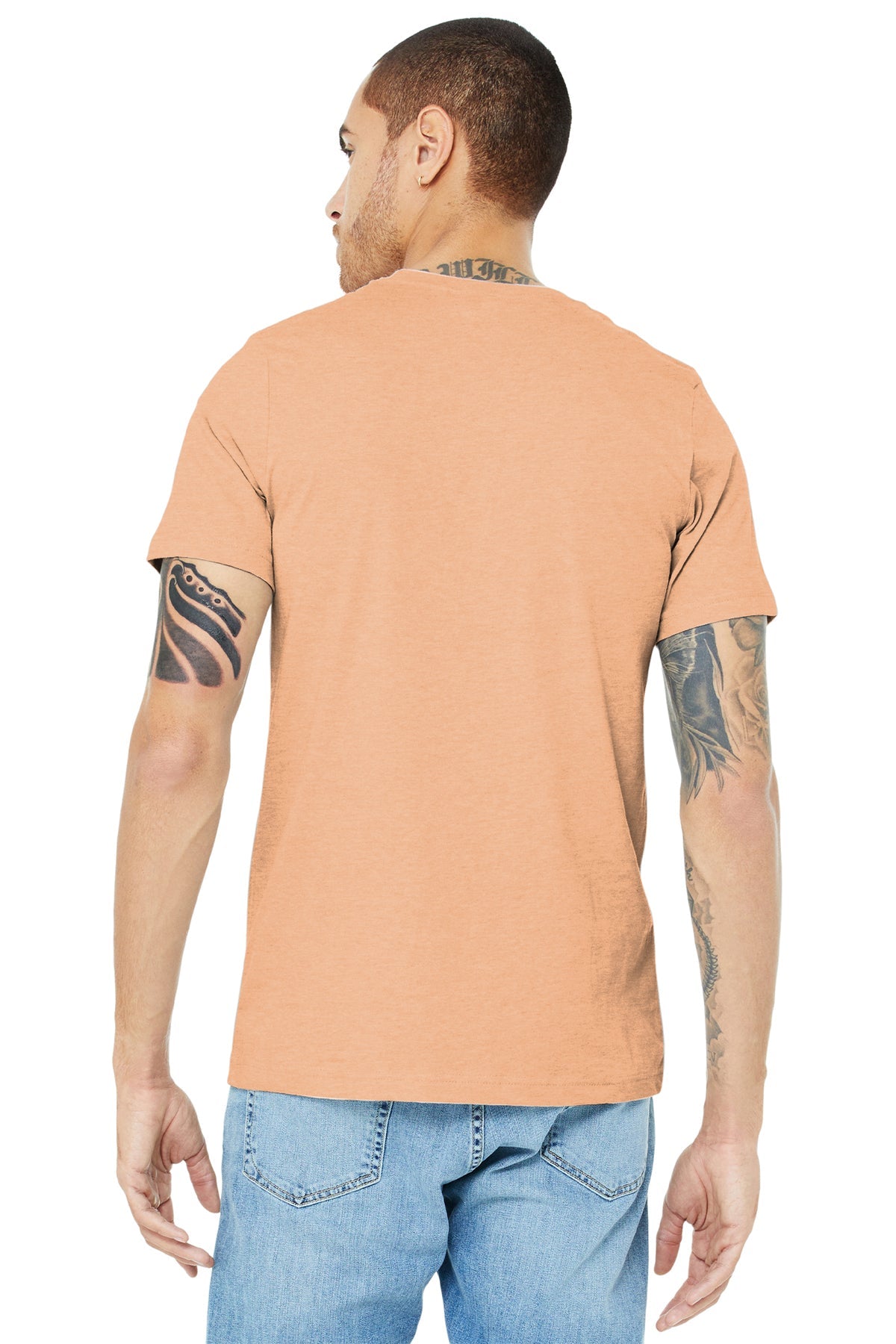 bella + canvas unisex jersey short sleeve t-shirt 3001c heather peach