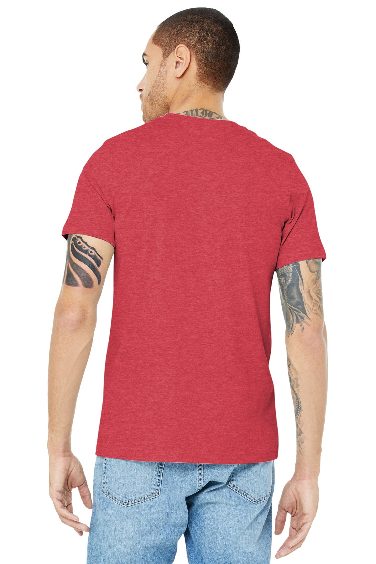 bella + canvas unisex jersey short sleeve t-shirt 3001c heather red