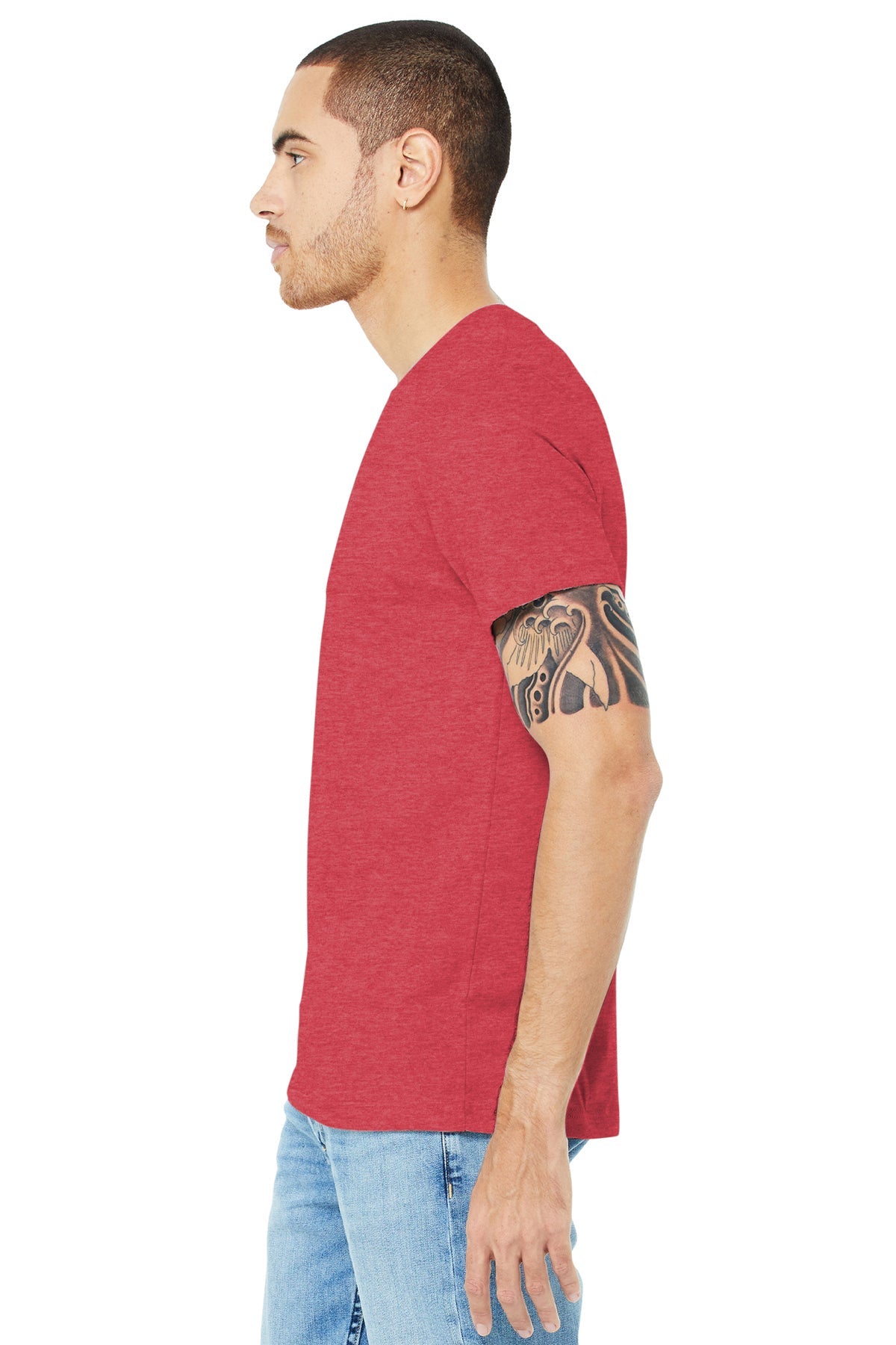 bella + canvas unisex jersey short sleeve t-shirt 3001c heather red