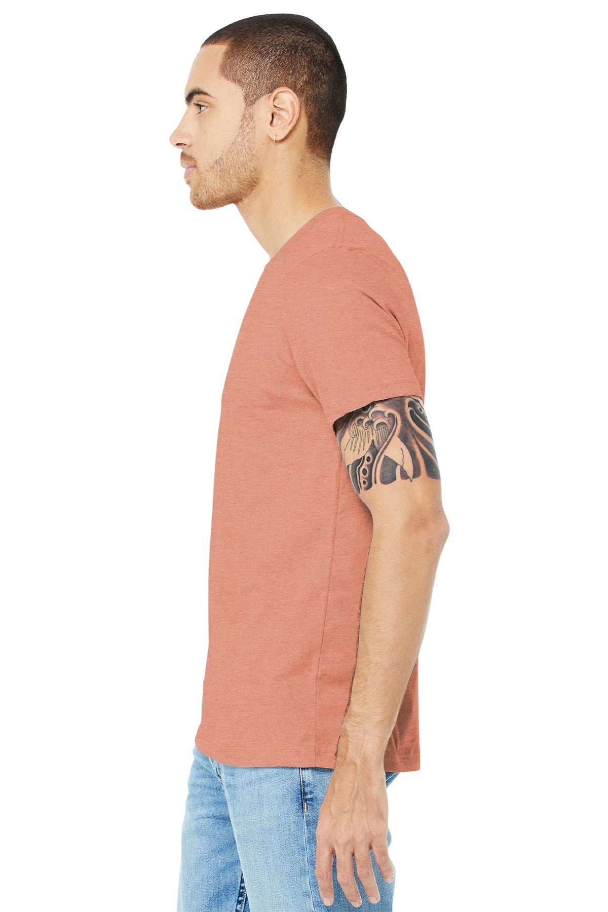 bella + canvas unisex jersey short sleeve t-shirt 3001c heather sunset