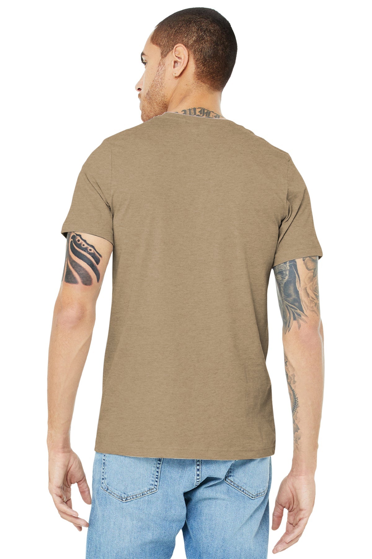 bella + canvas unisex jersey short sleeve t-shirt 3001c heather tan