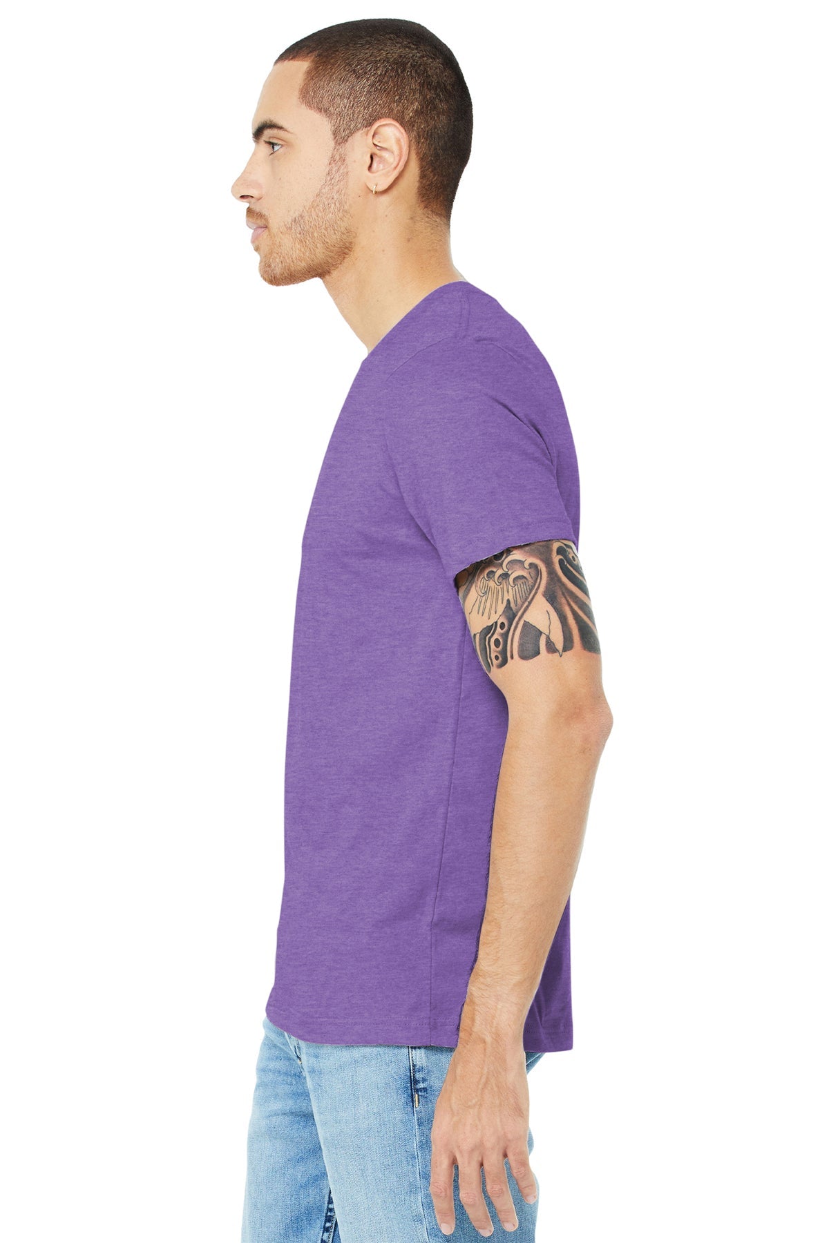 bella + canvas unisex jersey short sleeve t-shirt 3001c hthr team purple