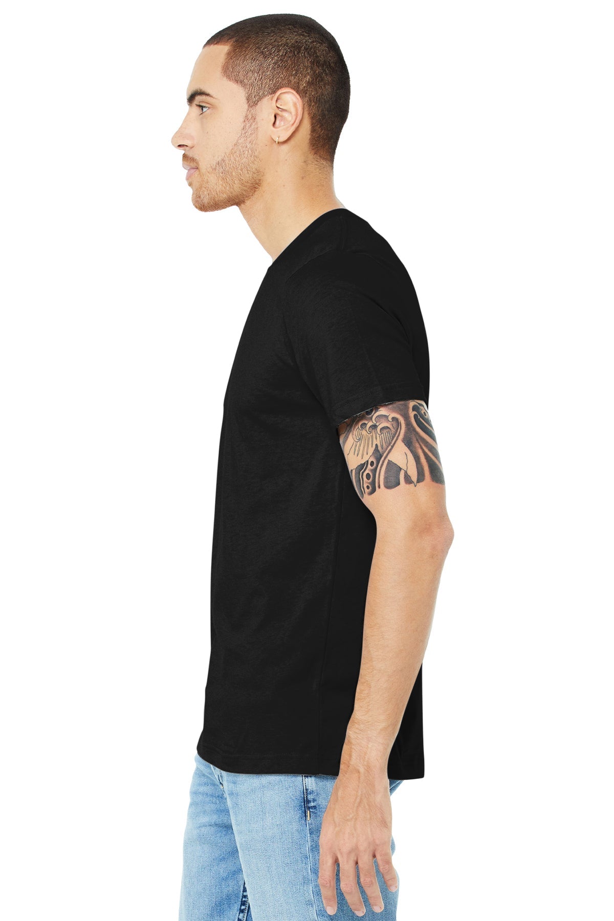 bella + canvas unisex jersey short sleeve t-shirt 3001c solid blk blend