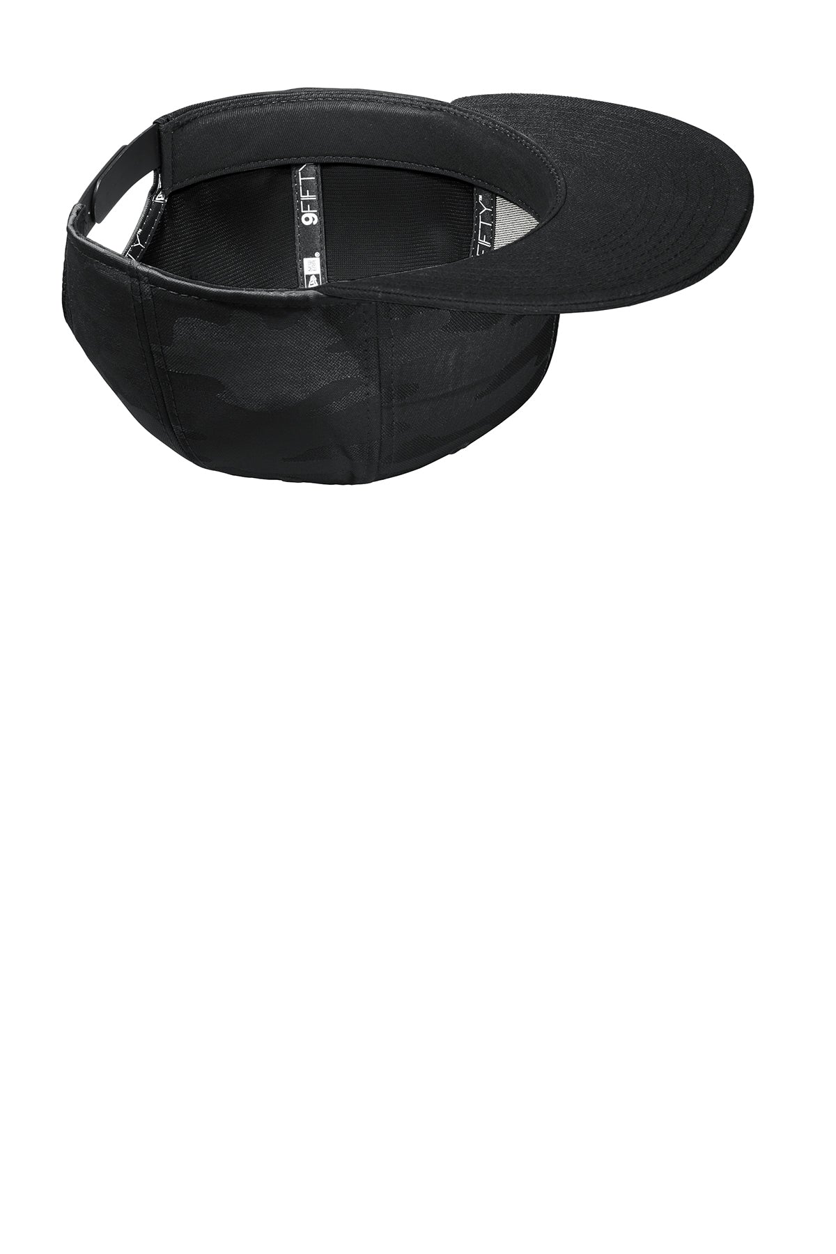New Era Camo Flat Bill Snapback Custom Caps, Black/ Black Camo