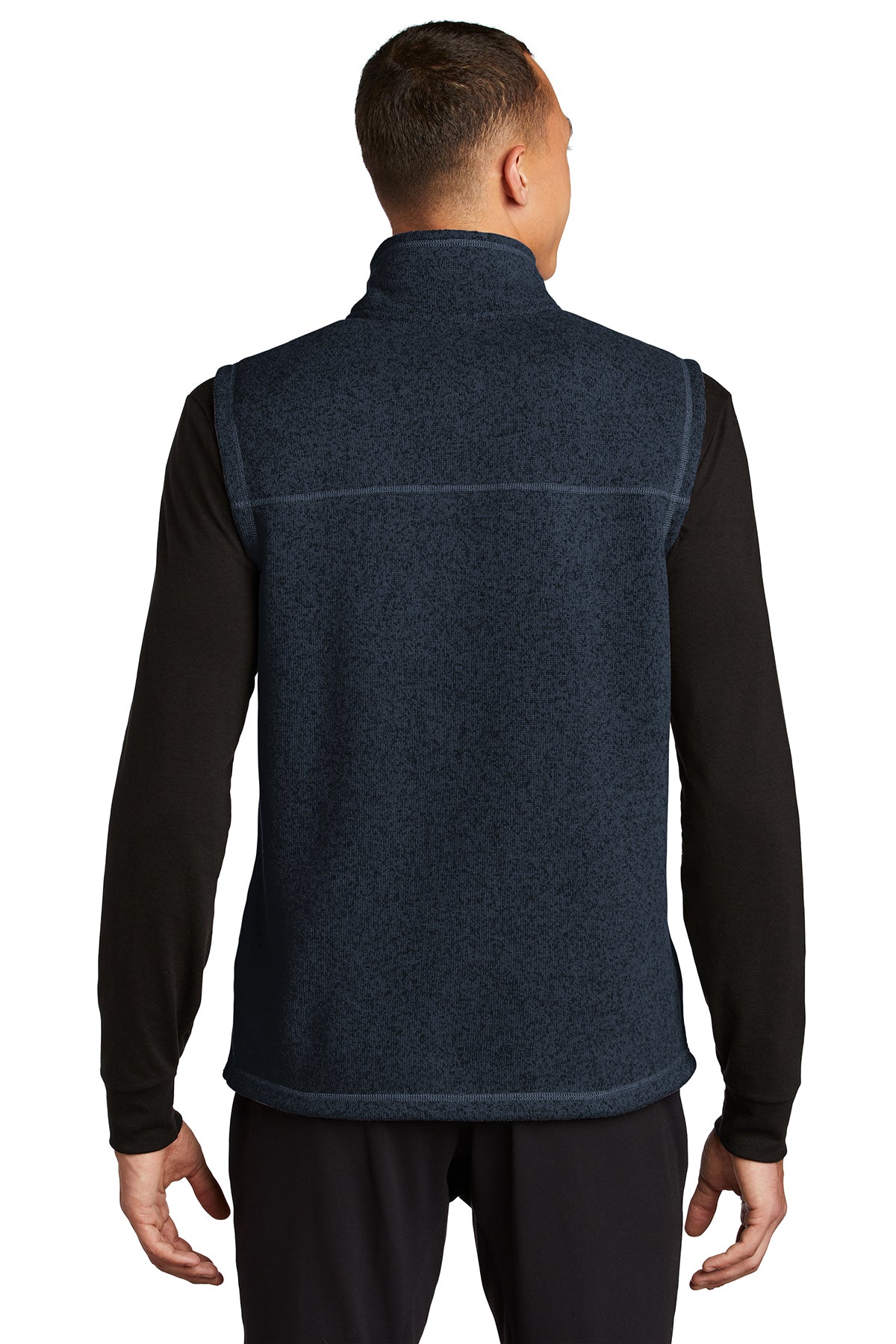 Custom North Face Sweater Fleece Vest Urban Navy Heather