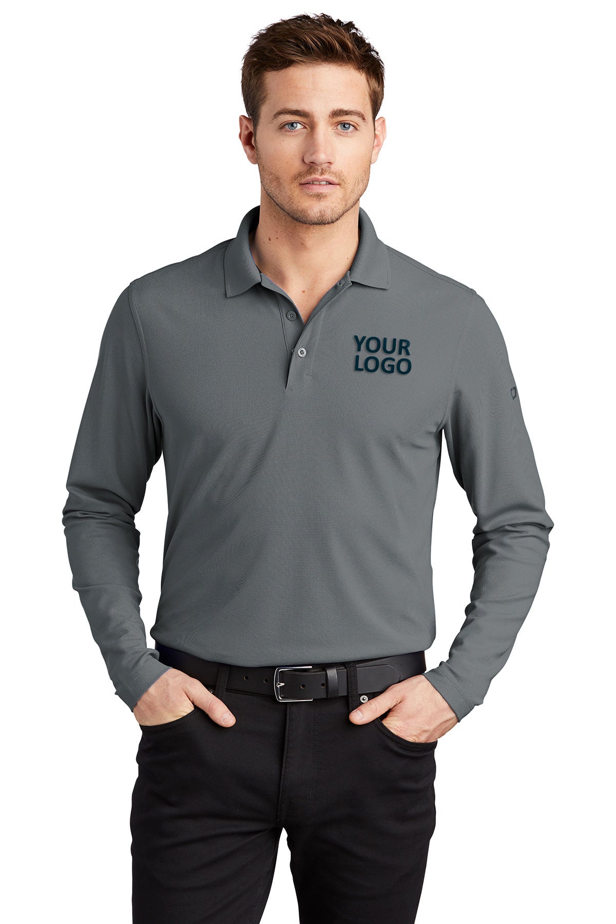 OGIO Diesel Grey OG105 polo shirt with logo embroidered