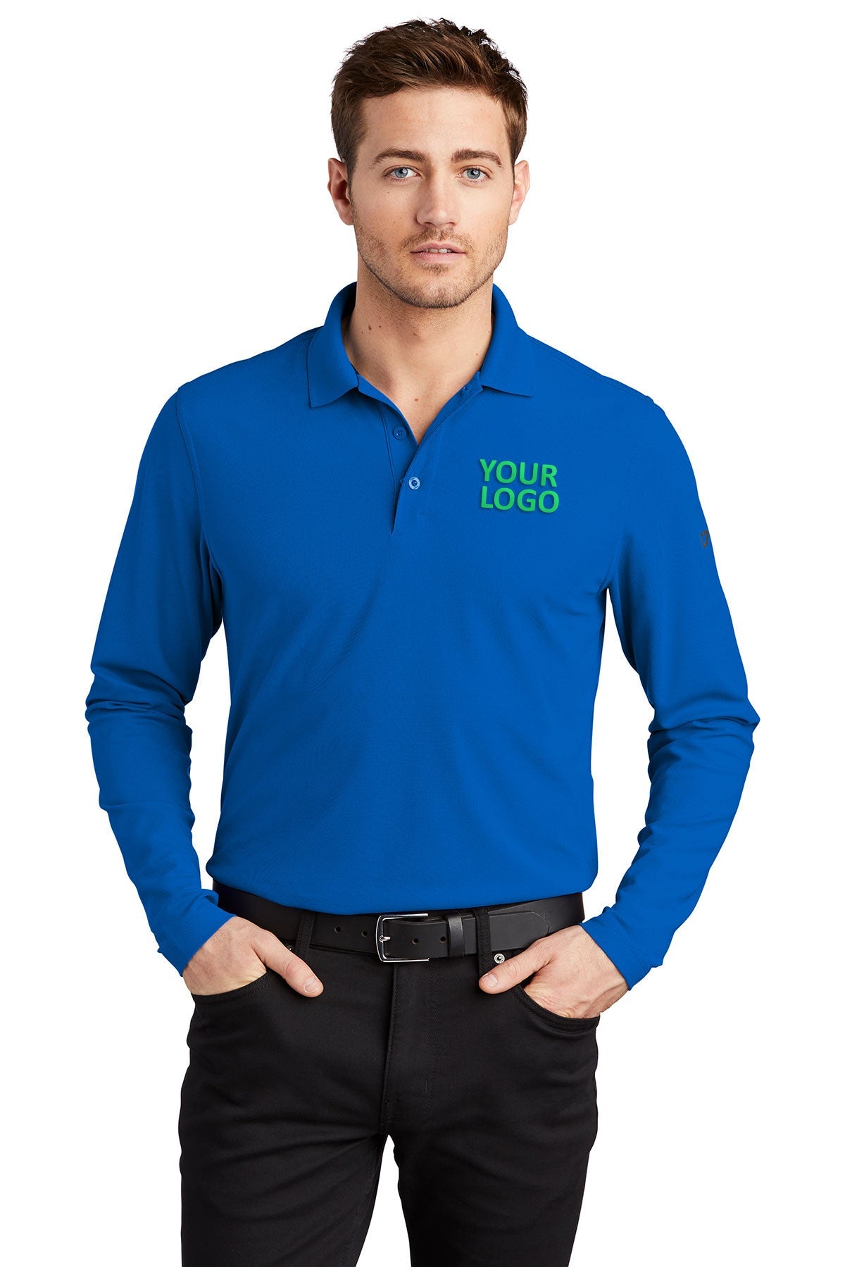 OGIO Electric Blue OG105 polo shirts with logo embroidery