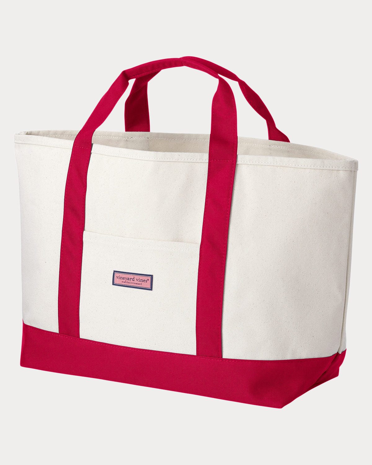 Vineyard Vines Custom Canvas Captain Tote, Natural/Lighthouse Red