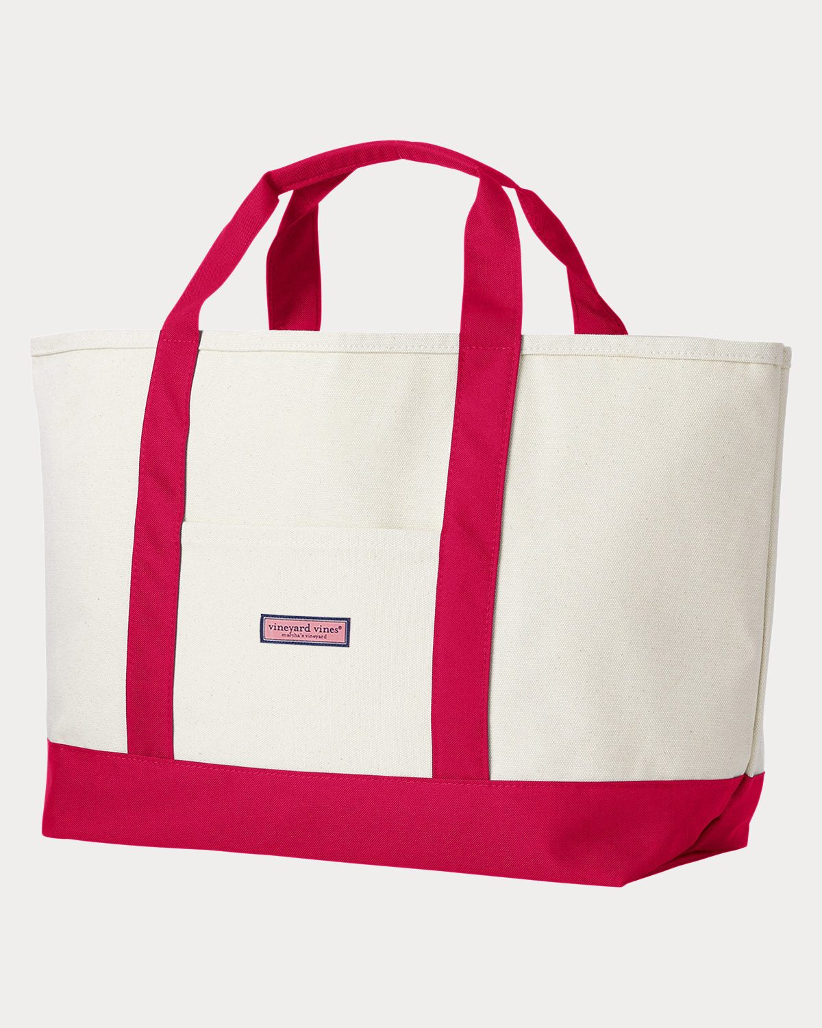 Vineyard Vines Custom Canvas Captain Tote, Natural/Lighthouse Red