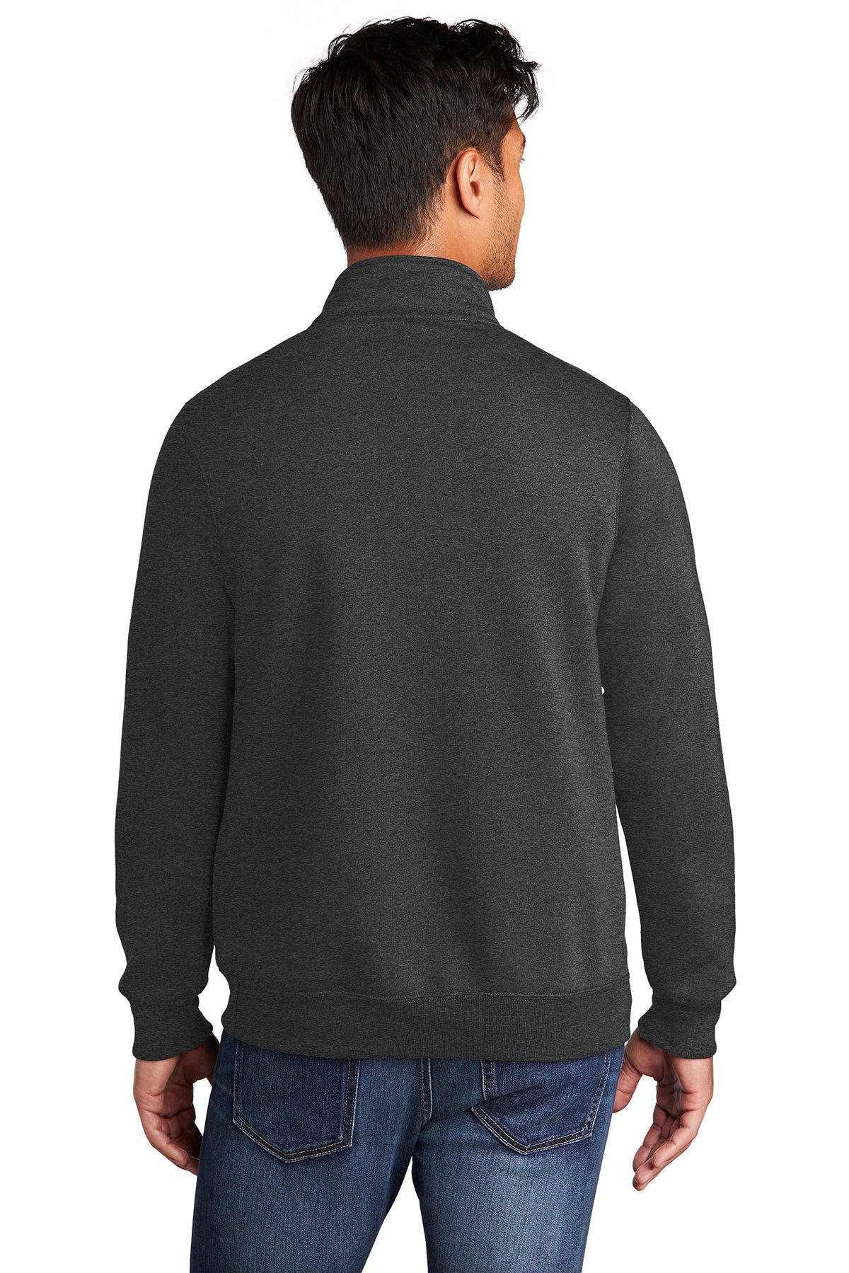 Port & Company Core Fleece 1/4-Zip Pullover Sweatshirt PC78Q Dark Heather Grey