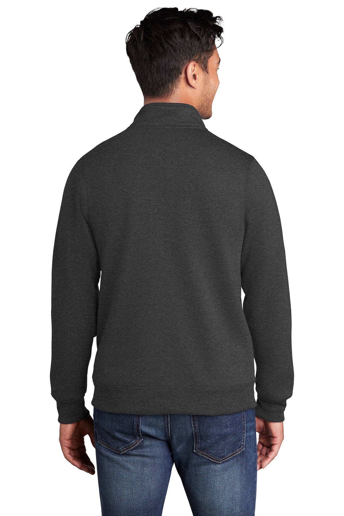 Port & Company Core Fleece Cadet Full-Zip Sweatshirt PC78FZ Dark Heather Grey