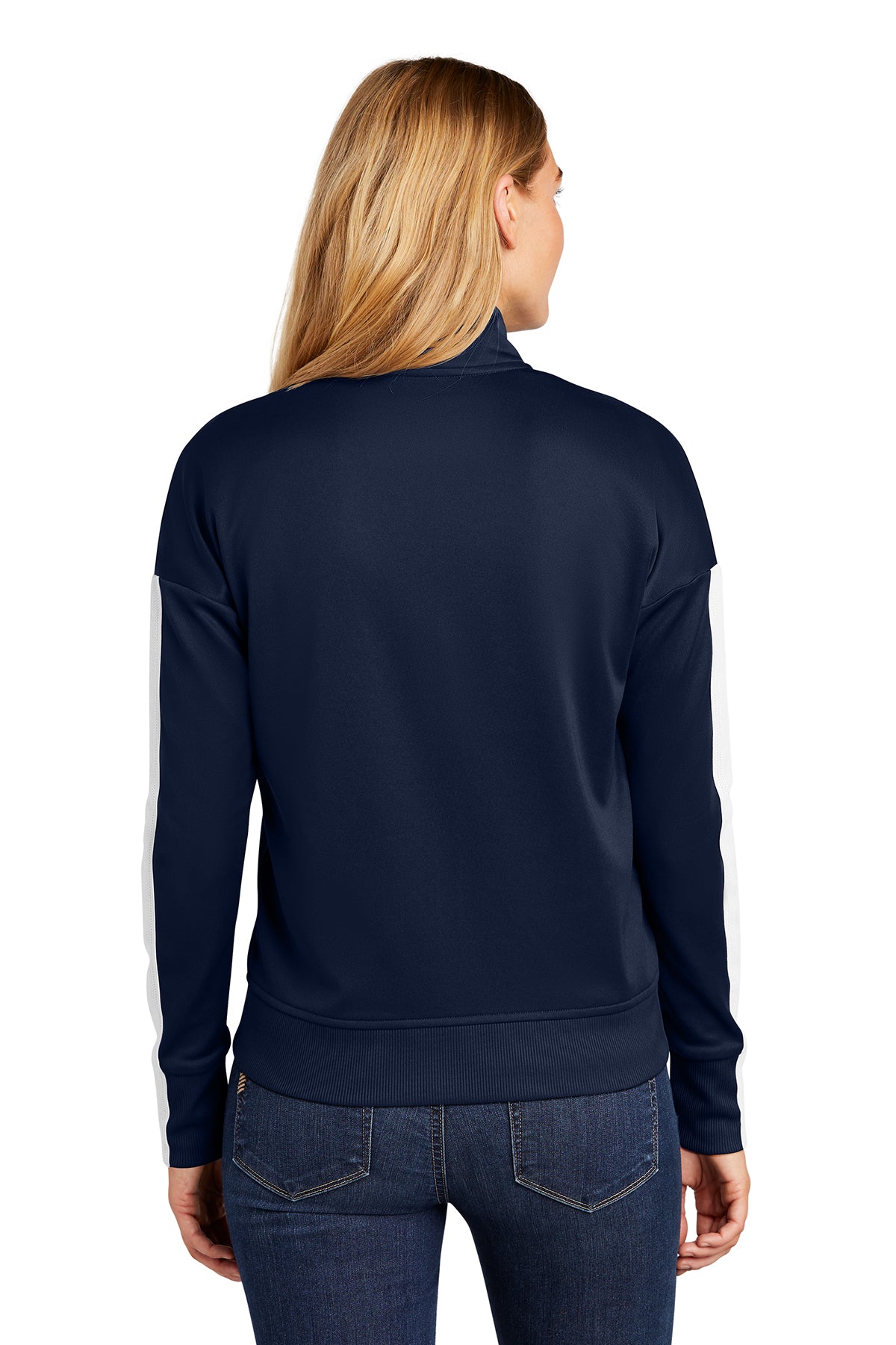 New Era Ladies Track Jacket LNEA650 True Navy/ White