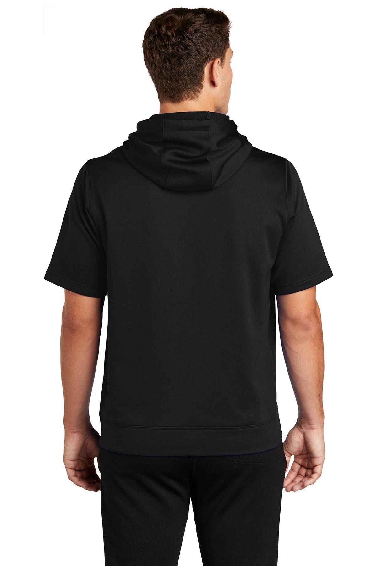 Sport-Tek Sport-Wick Fleece Short Sleeve Hooded Pullover ST251 Black