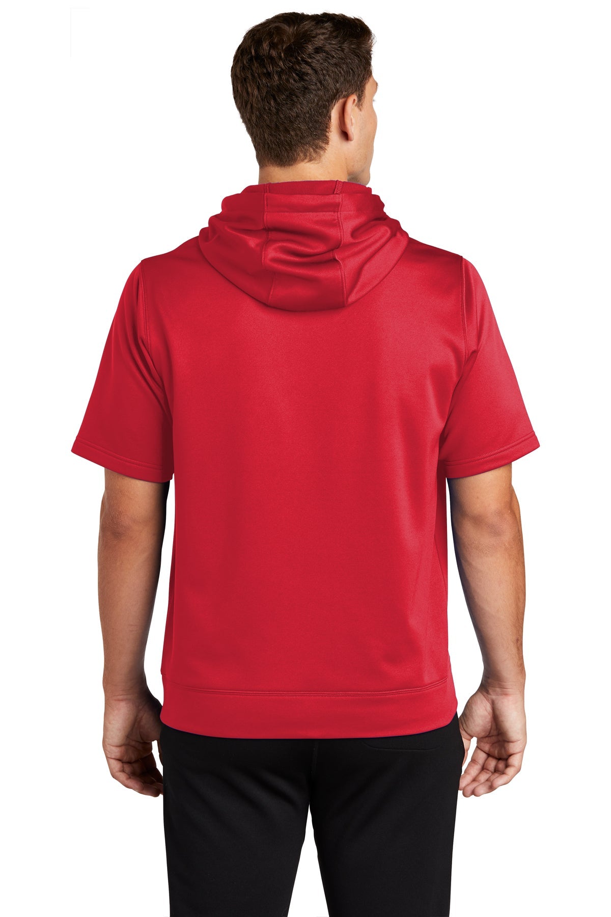Sport-Tek Sport-Wick Fleece Short Sleeve Hooded Pullover ST251 Deep Red