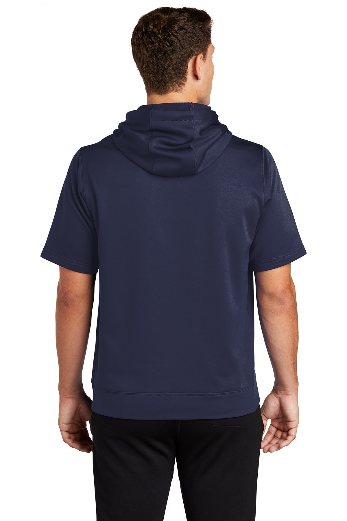 Sport-Tek Sport-Wick Fleece Short Sleeve Hooded Pullover ST251 Navy