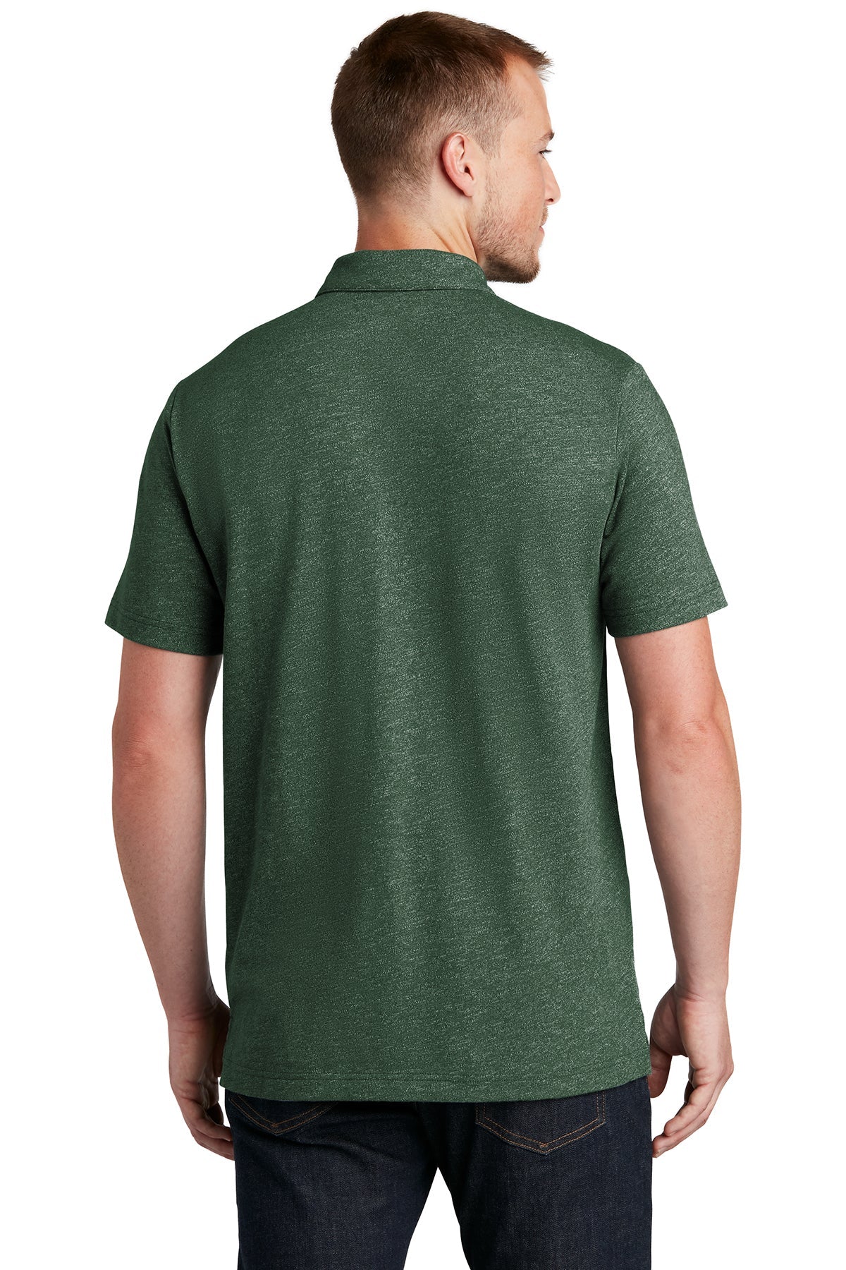 New Era Slub Twist Polo NEA301 Dark Green Twist