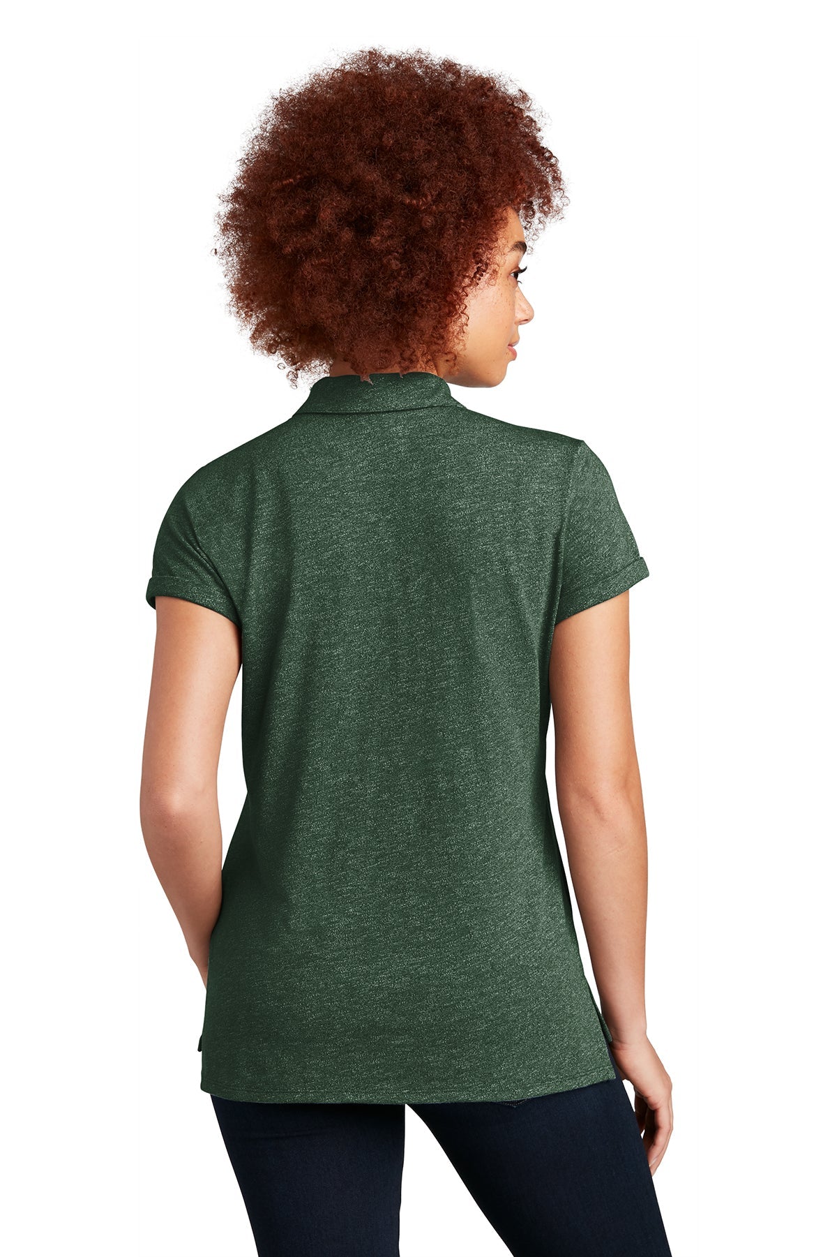 New Era Ladies Slub Twist Custom Polos, Dark Green Twist