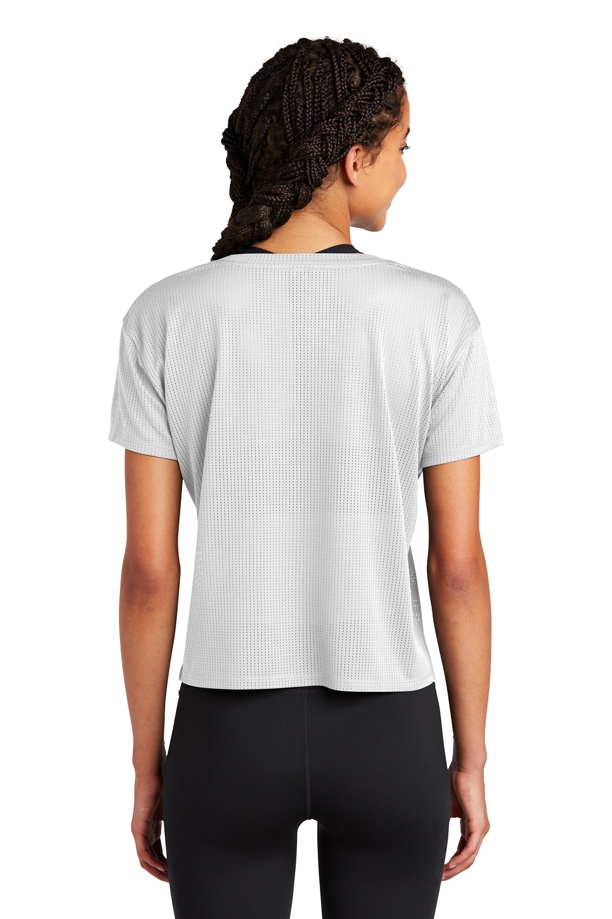 Sport-Tek Ladies PosiCharge Tri-Blend Wicking Draft Crop Tee LST411 White